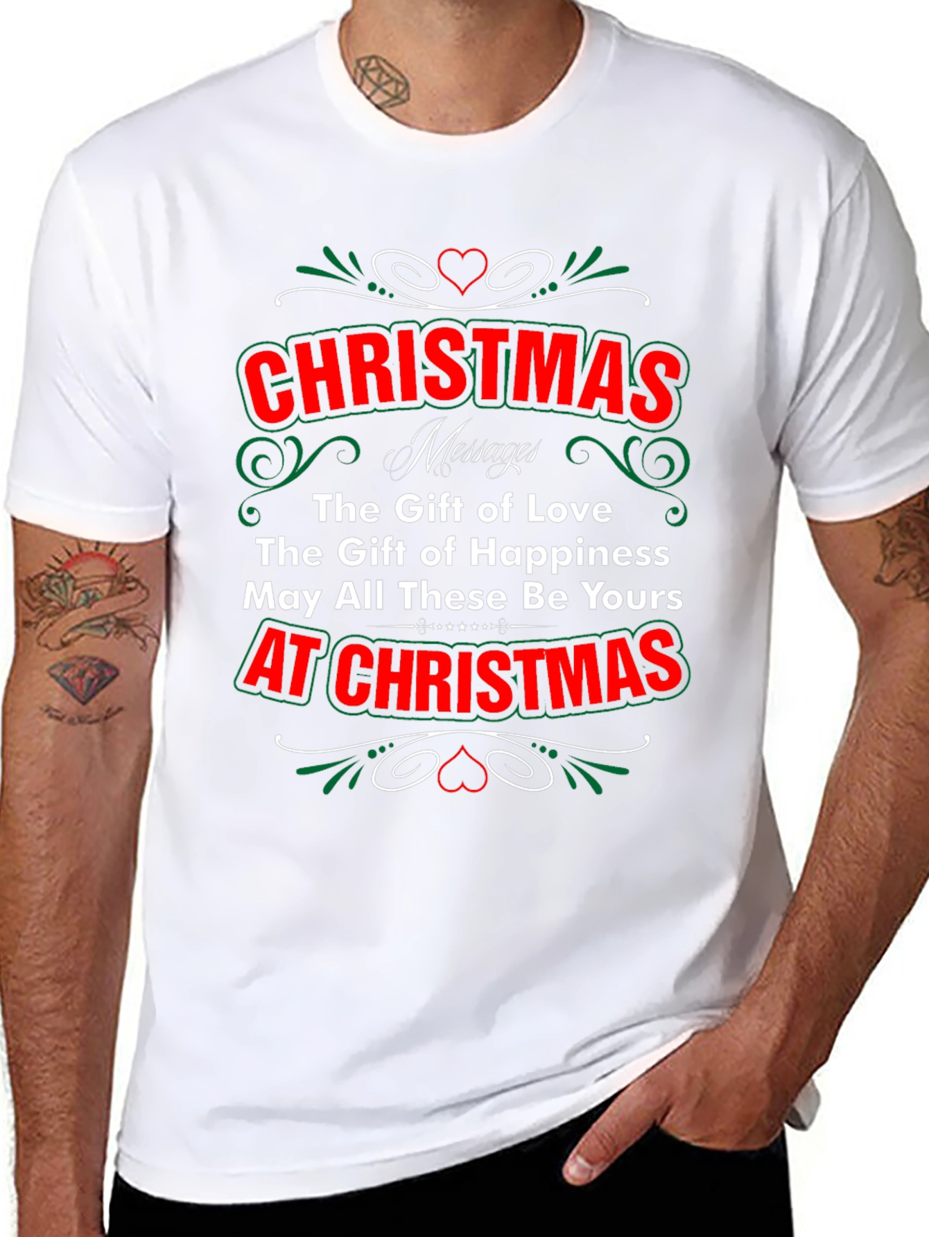 Christmas Message T-Shirt - Gift of Love & Happiness
