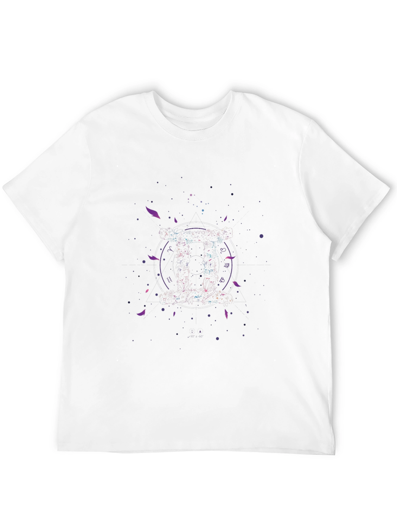 Gemini Zodiac Graphic Tee - Black Cotton Blend T-Shirt