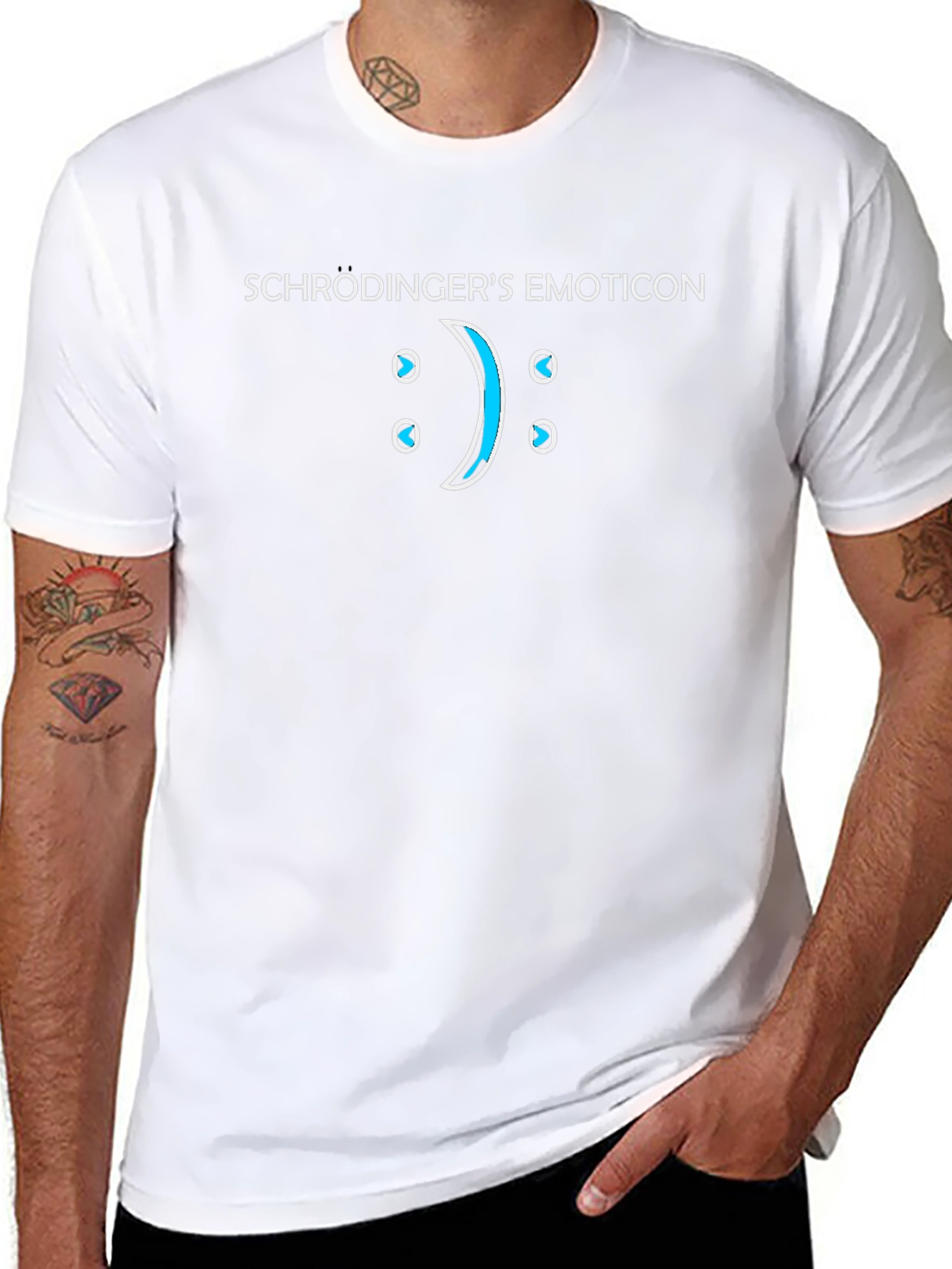 Schrödingers Emoticon Black T-Shirt