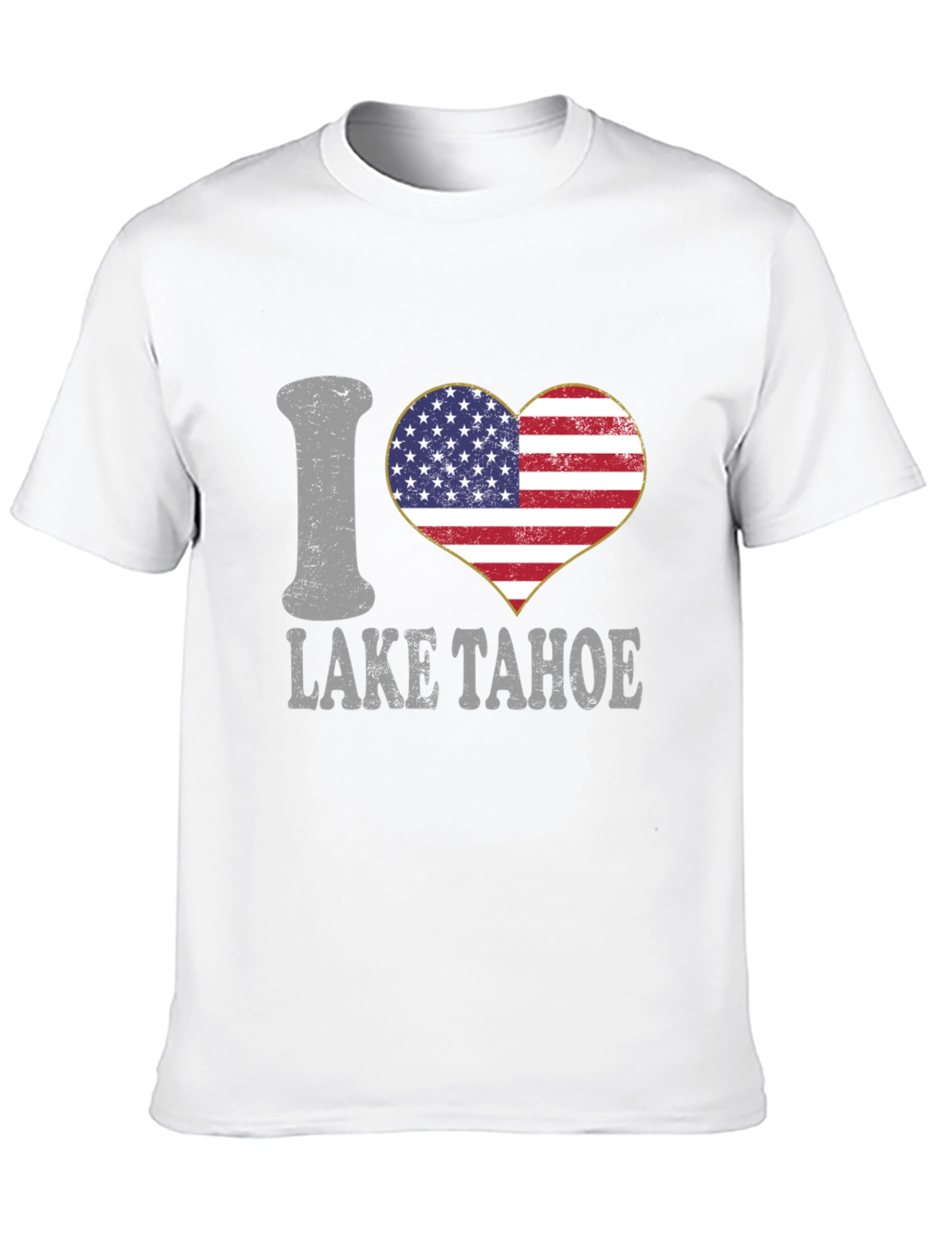 I Heart Lake Tahoe American Flag Graphic T-Shirt