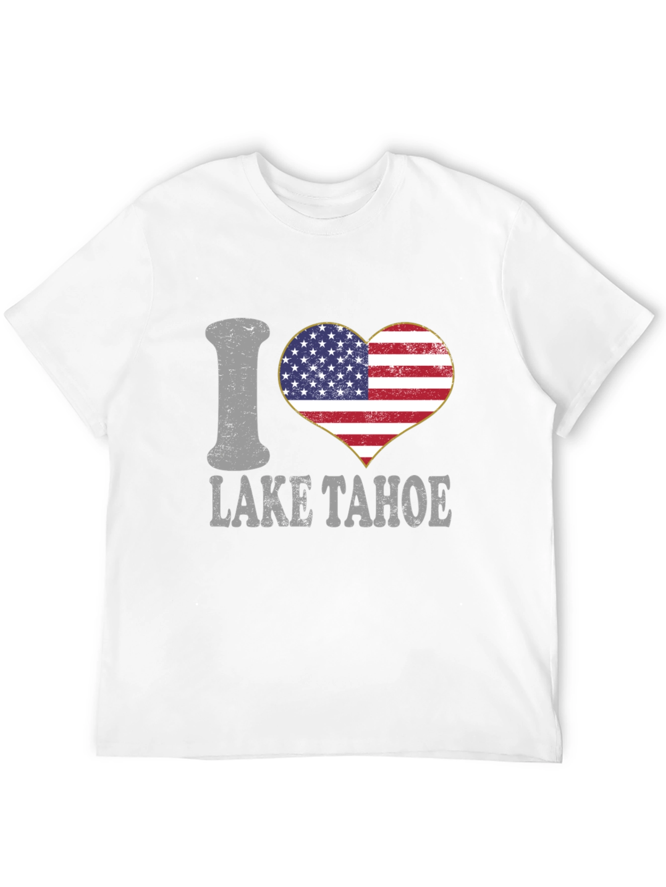 I Heart Lake Tahoe American Flag Graphic T-Shirt