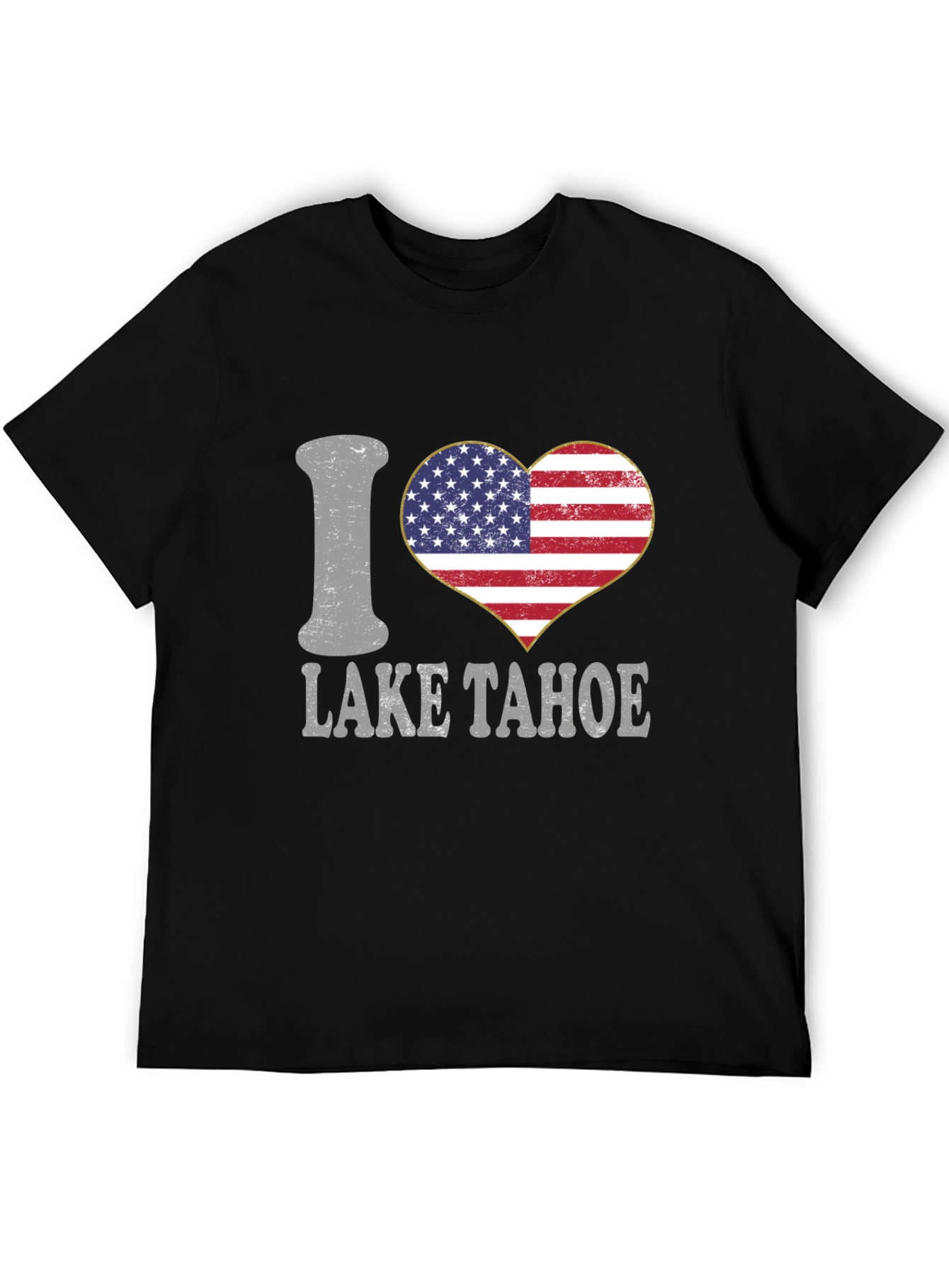 I Heart Lake Tahoe American Flag Graphic T-Shirt