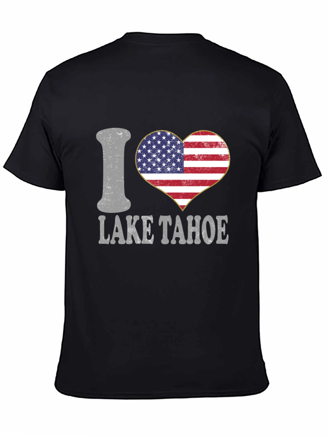 I Heart Lake Tahoe American Flag Graphic T-Shirt