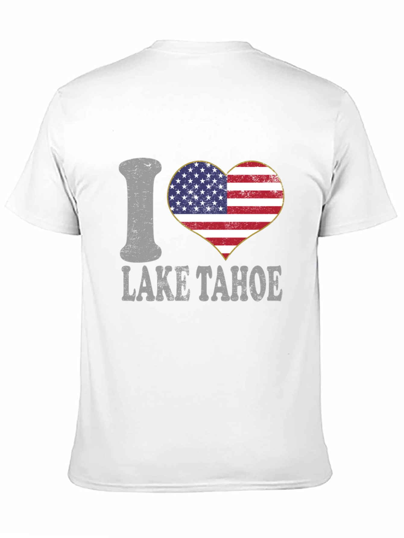 I Heart Lake Tahoe American Flag Graphic T-Shirt