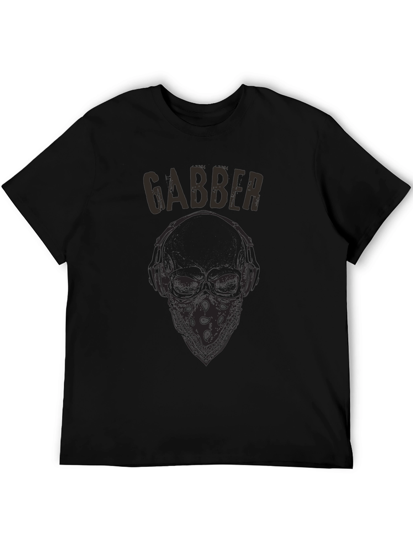 Gabber Skull Graphic T-Shirt - Black