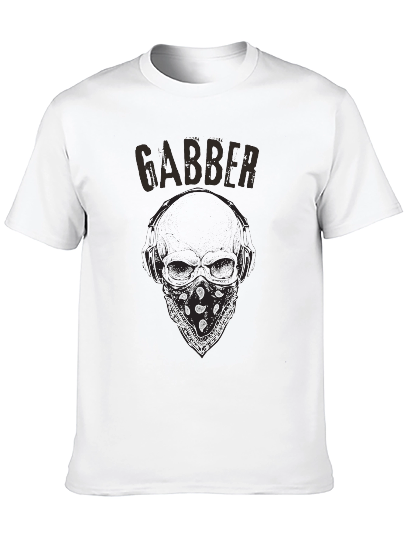 Gabber Skull Graphic T-Shirt - Black
