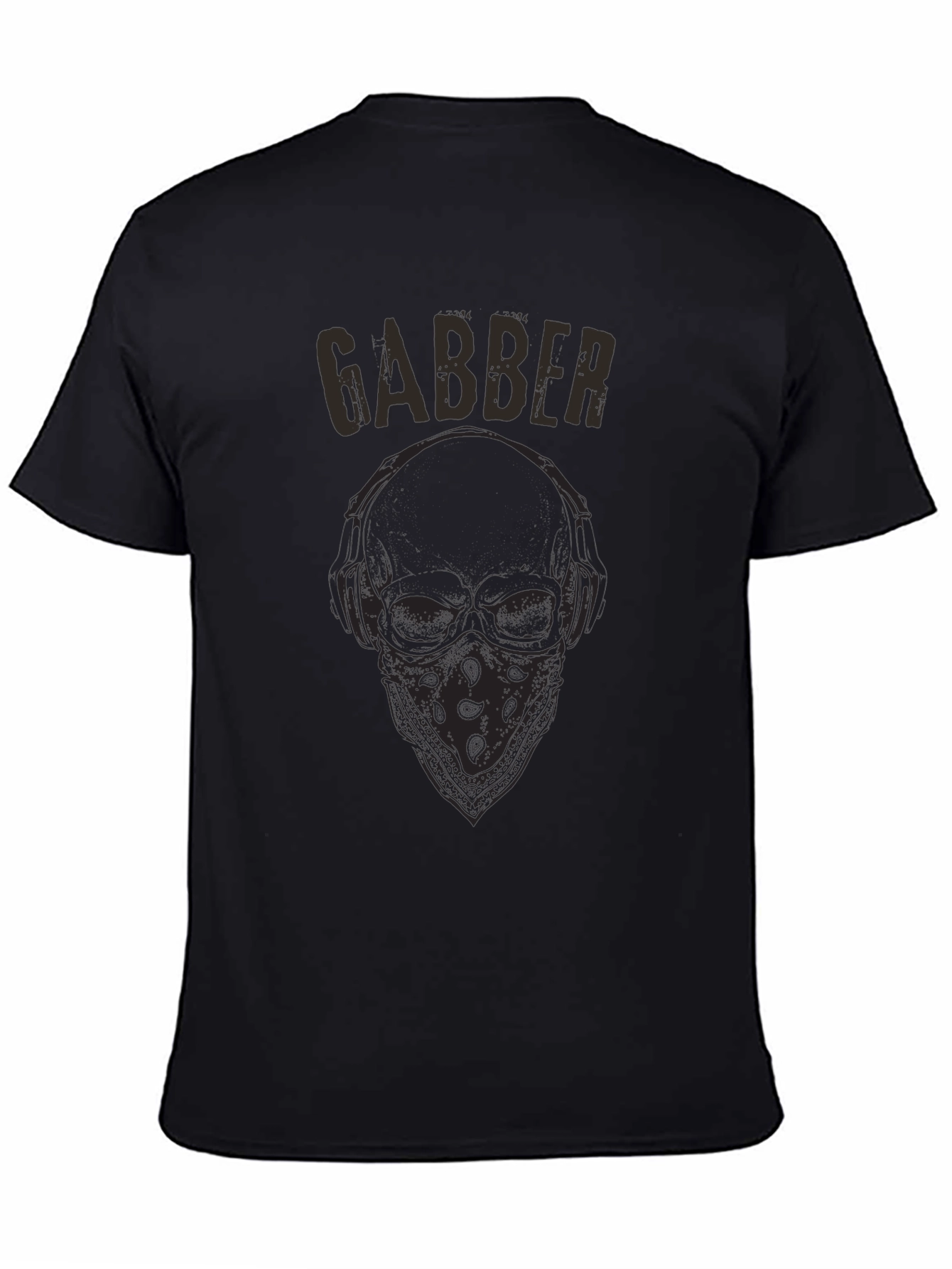 Gabber Skull Graphic T-Shirt - Black