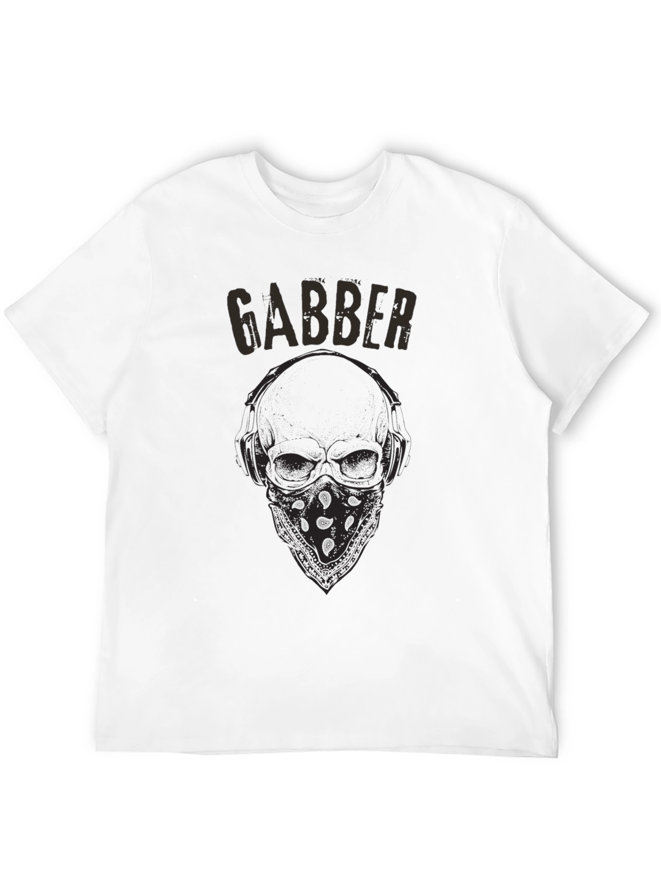 Gabber Skull Graphic T-Shirt - Black