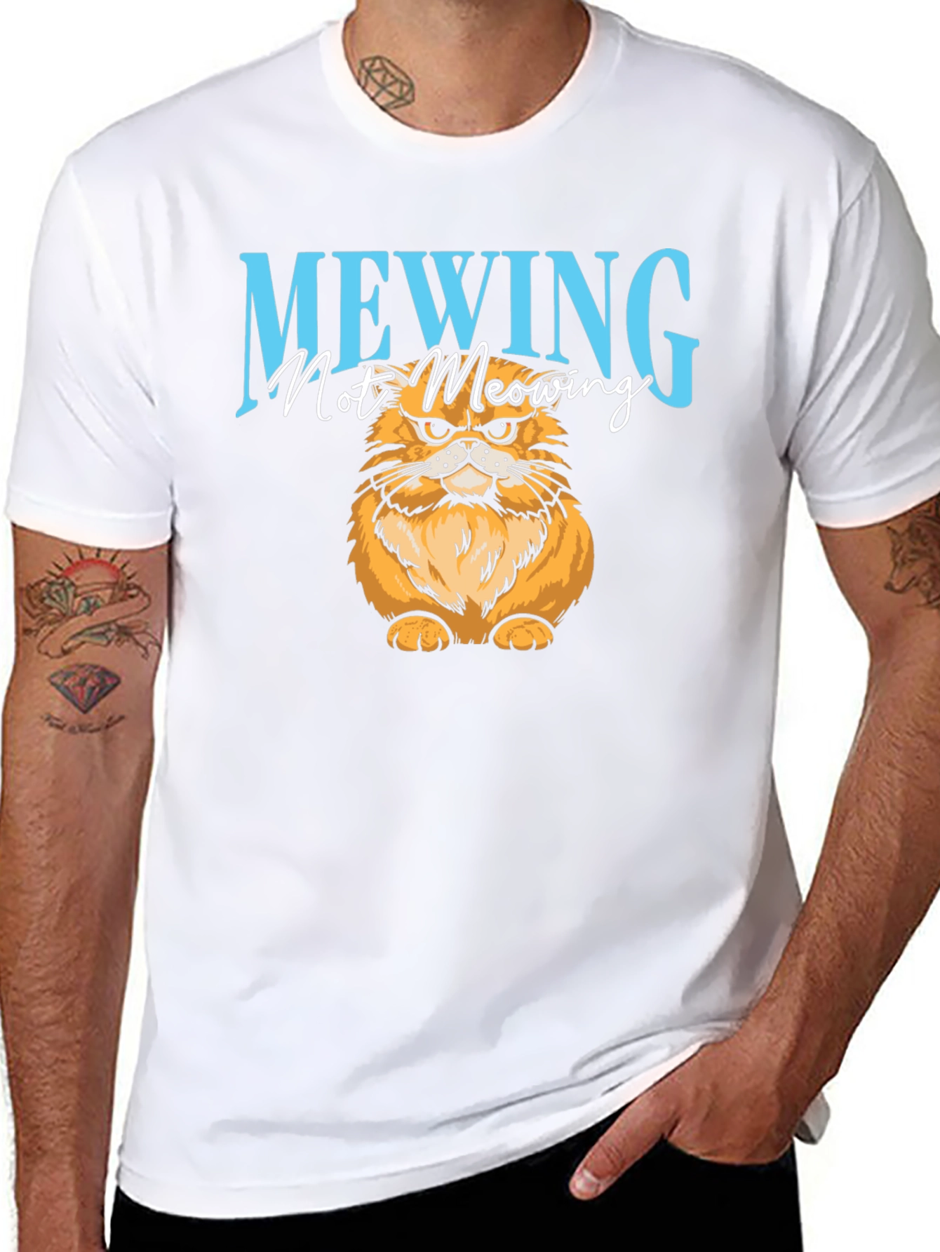 Mewing Cat Graphic T-Shirt
