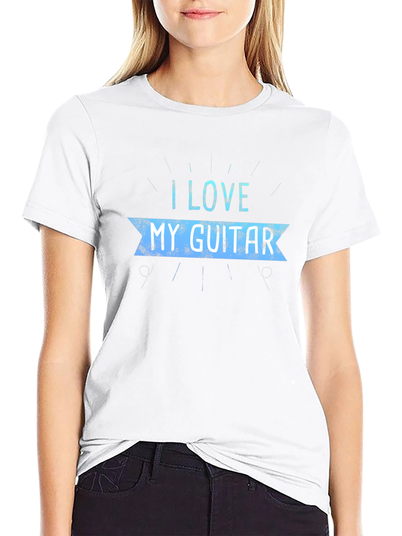 I Love My Guitar Graphic Tee - Black