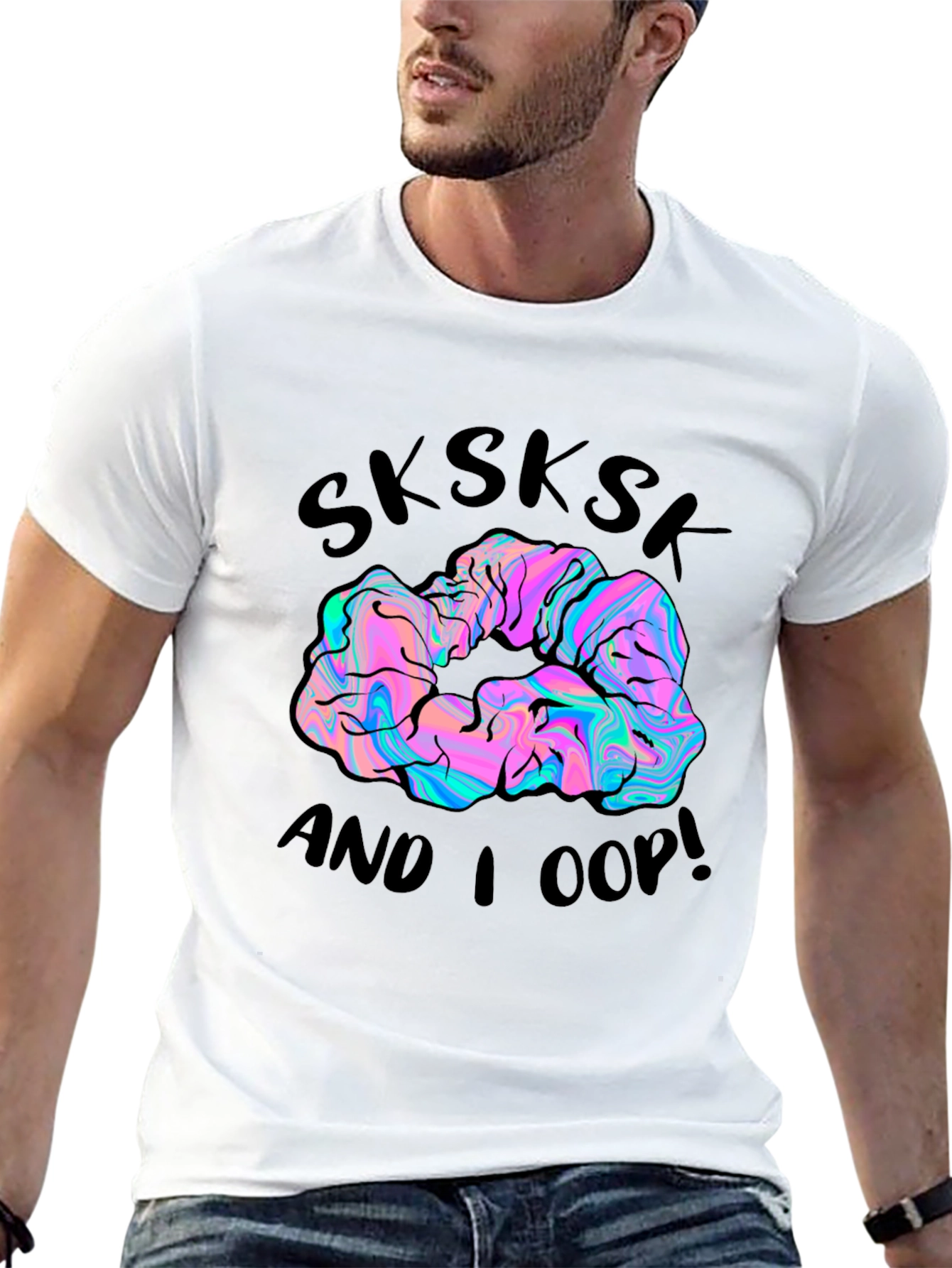 Sksksk And I Oop! Scrunchie Graphic Tee