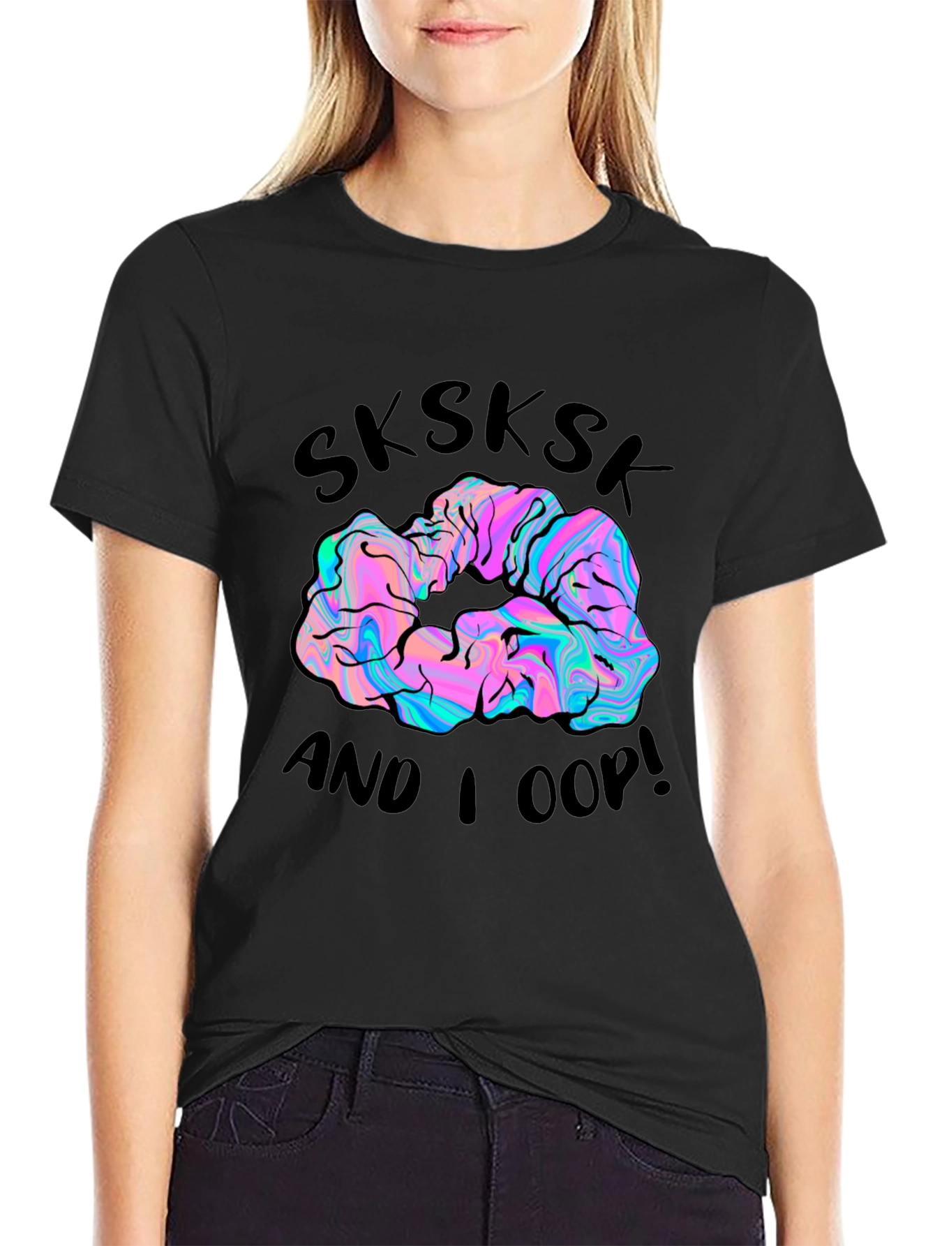 Sksksk And I Oop! Scrunchie Graphic Tee