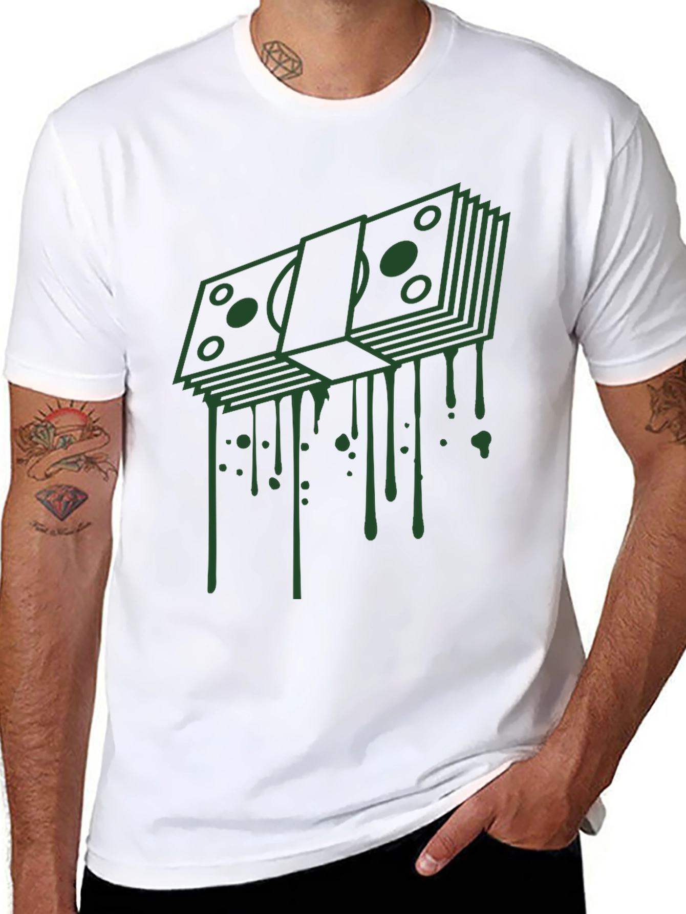 Dripping Cash Graphic Tee - Modern Streetwear
