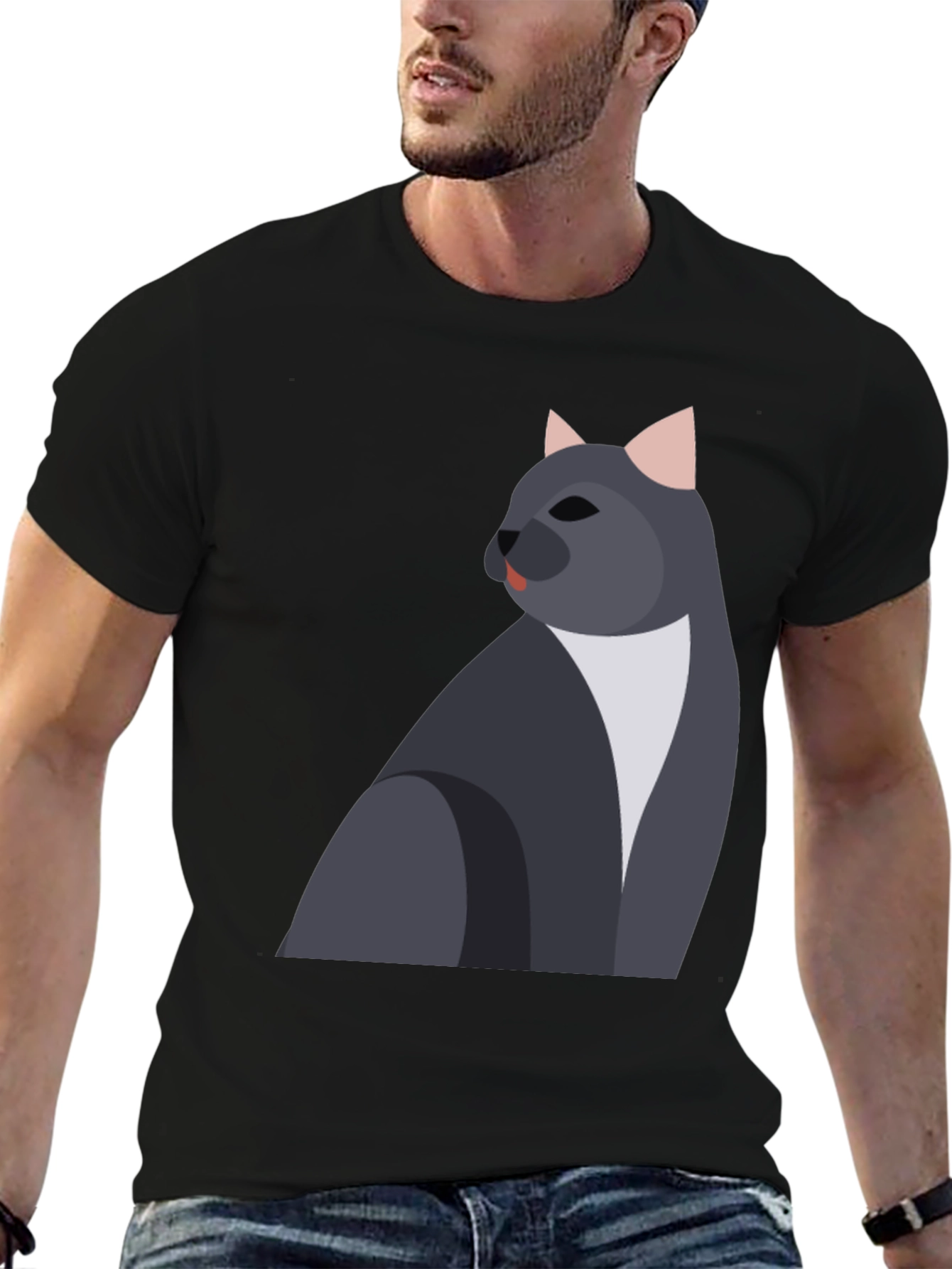 Cool Cat Graphic T-Shirt - Mens Black Tee