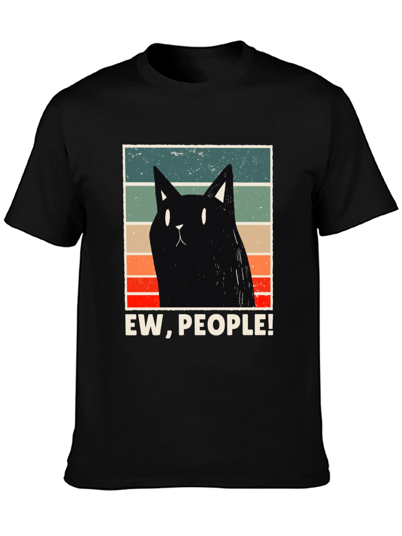 Ew People! Black Cat Graphic T-Shirt