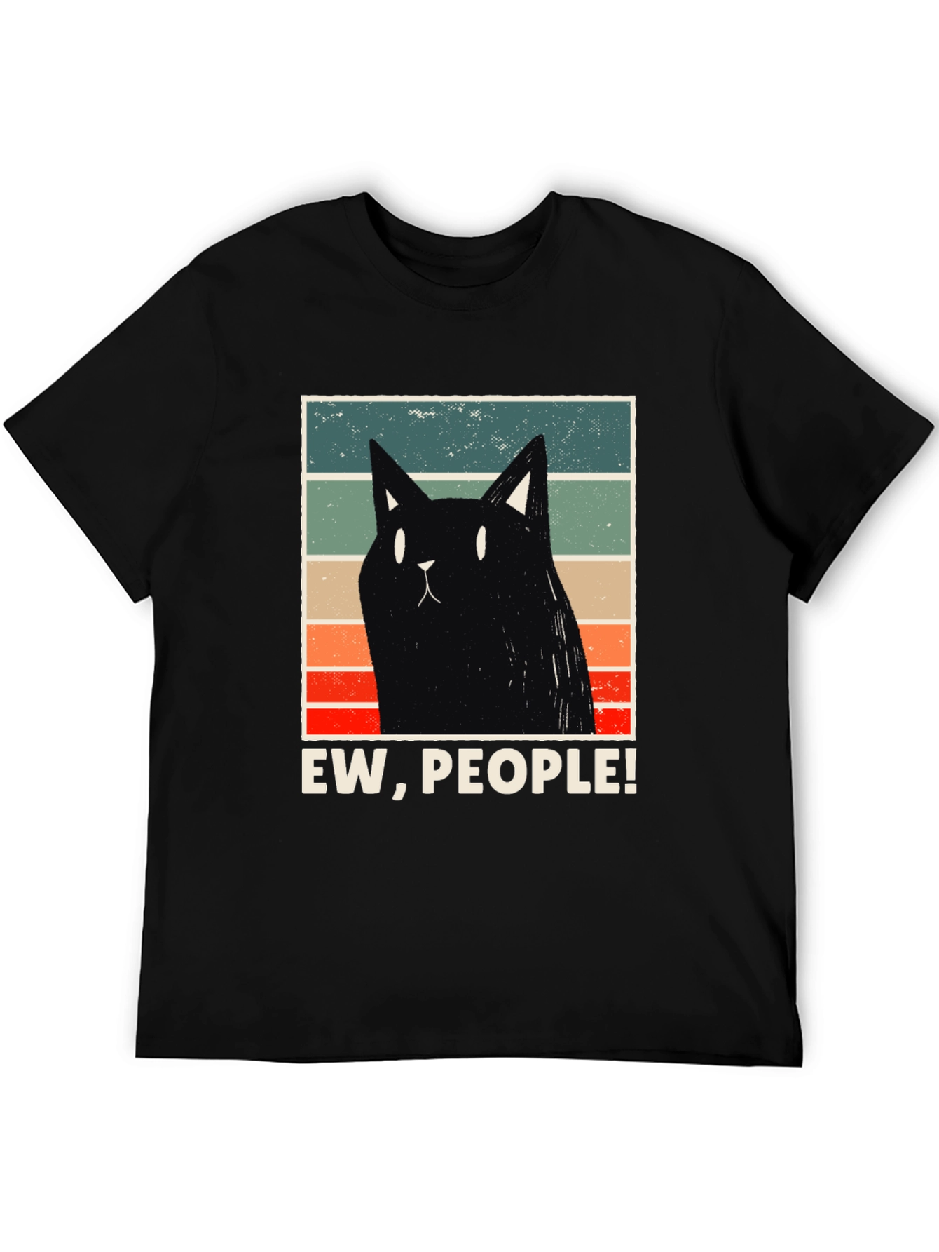 Ew People! Black Cat Graphic T-Shirt
