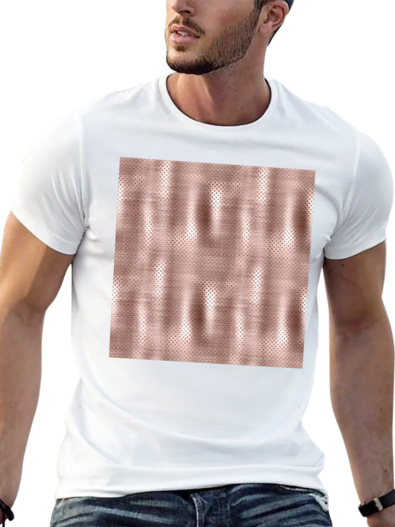 Unique Metallic Pattern Tee - Stylish Casual Wear