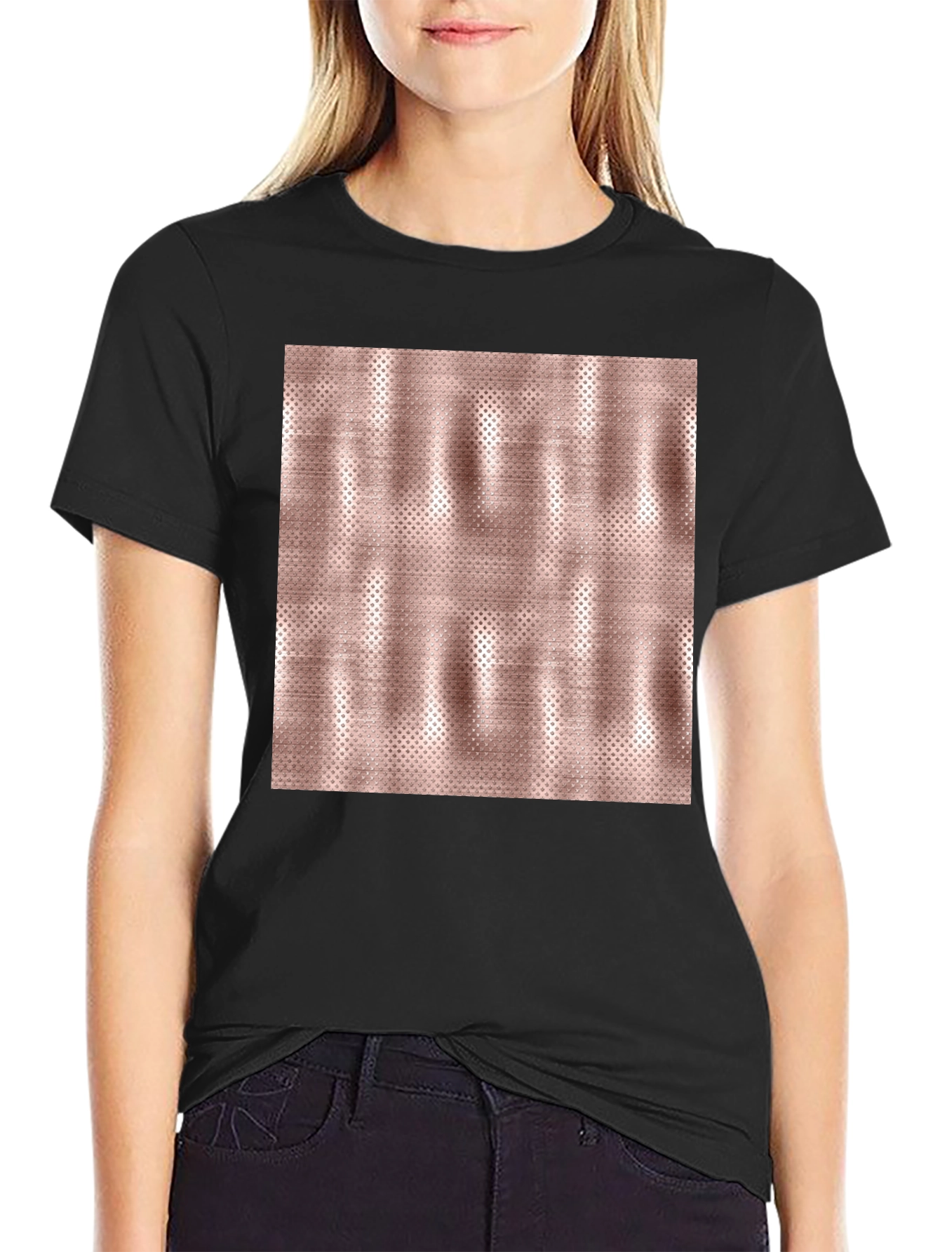 Unique Metallic Pattern Tee - Stylish Casual Wear