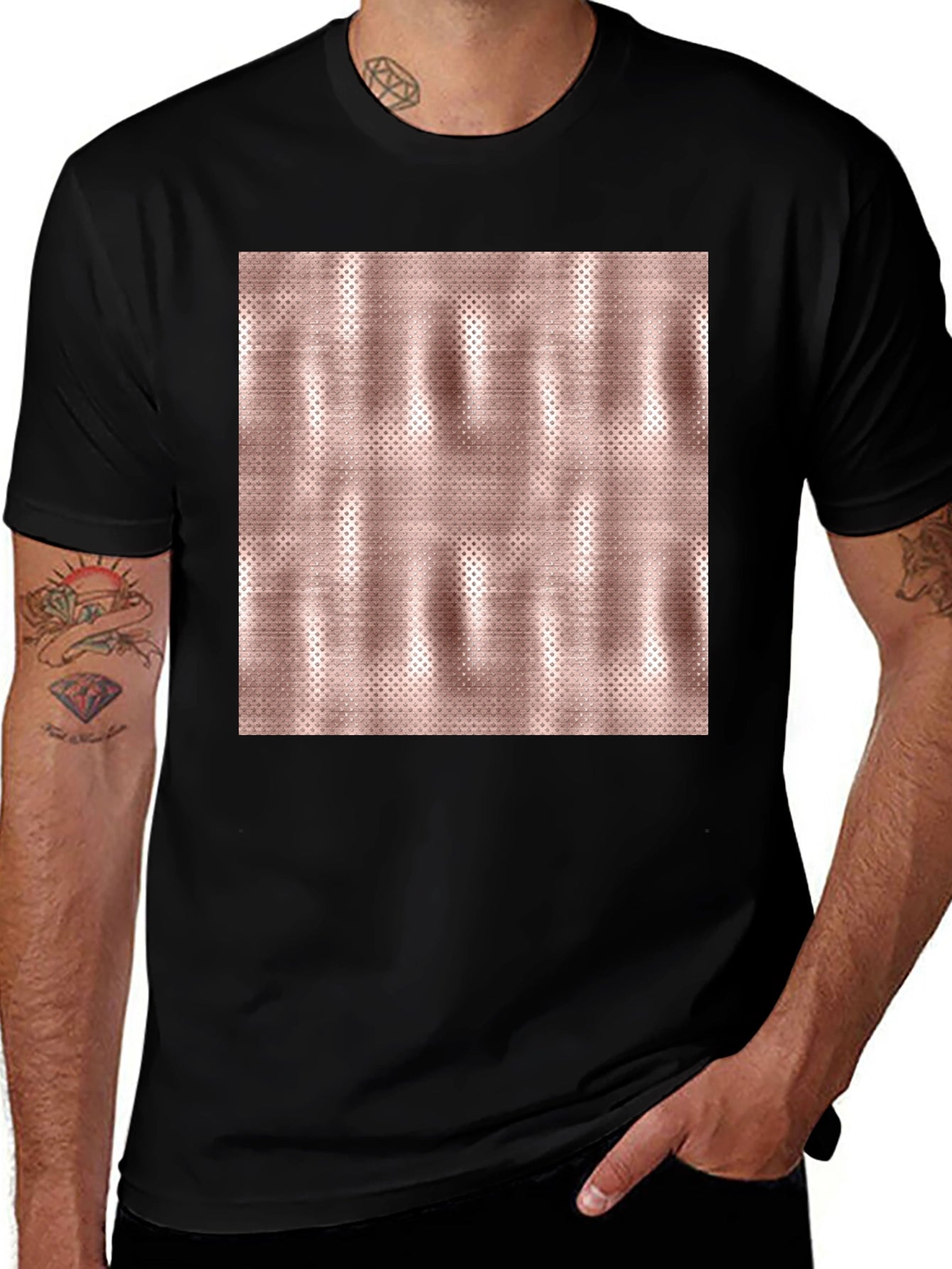 Unique Metallic Pattern Tee - Stylish Casual Wear