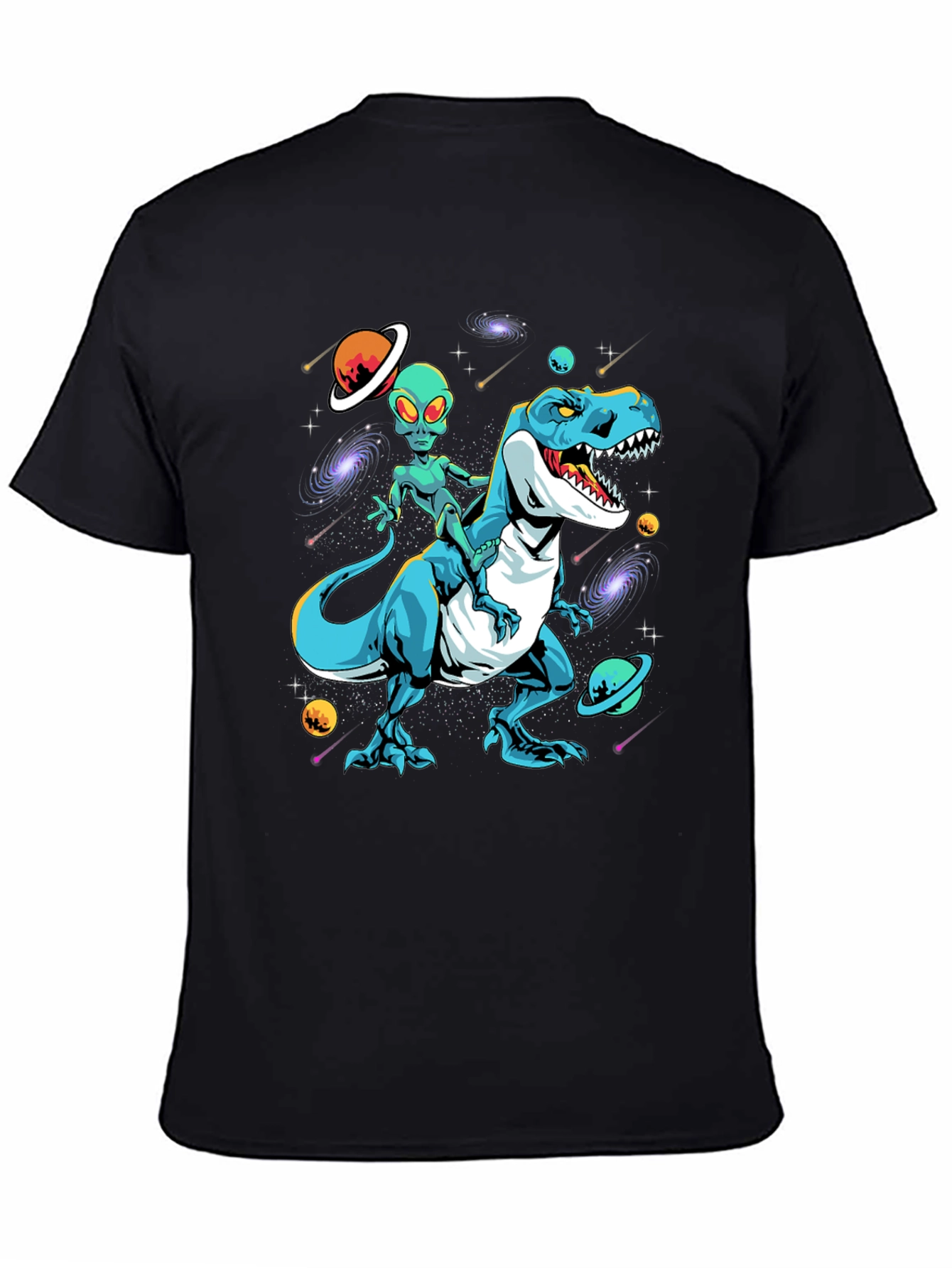 Alien Riding Dinosaur T-Shirt