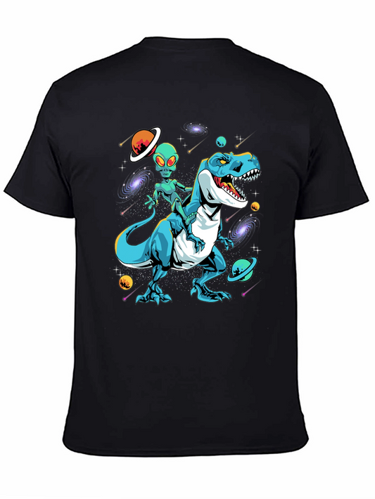 Alien Riding Dinosaur T-Shirt