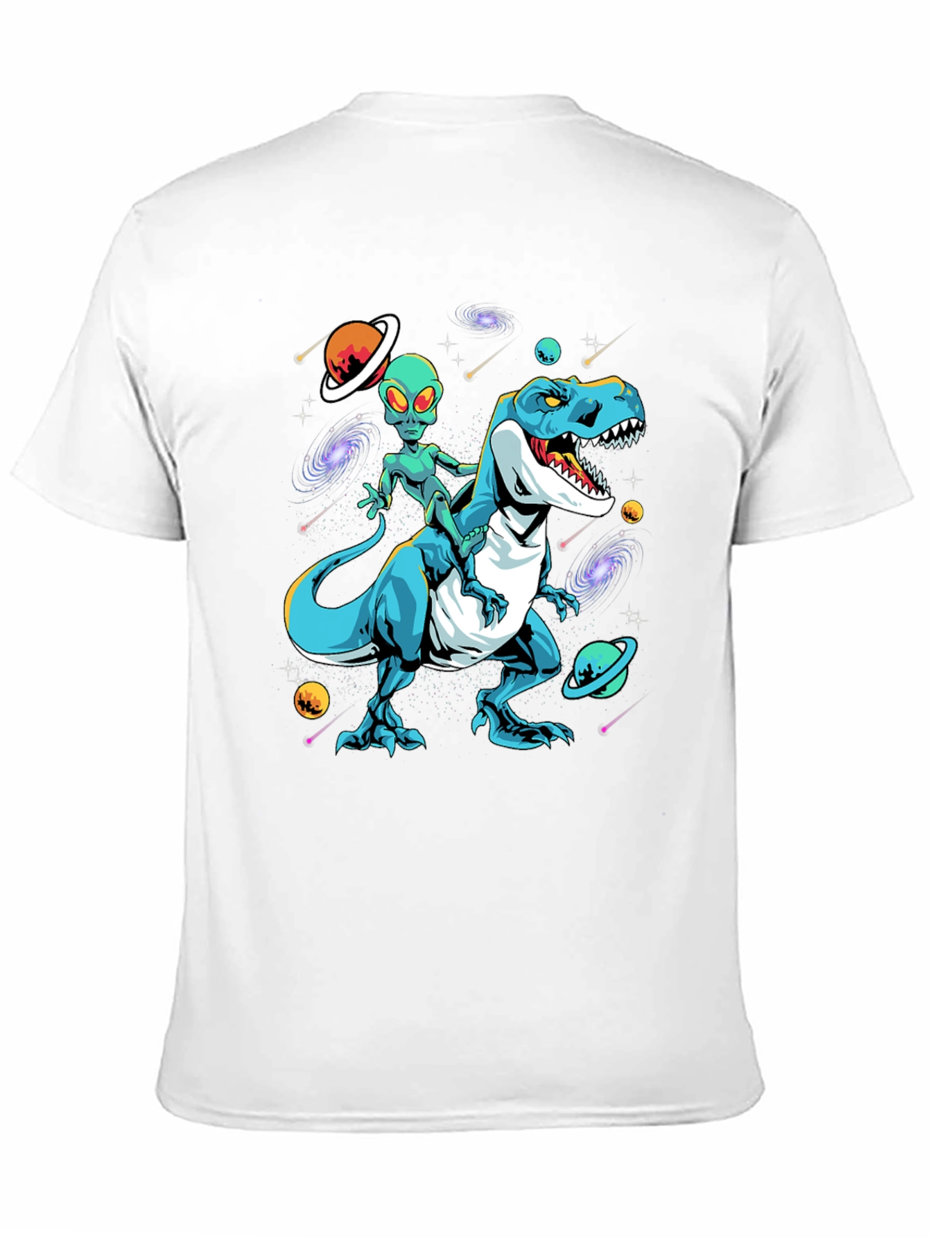 Alien Riding Dinosaur T-Shirt