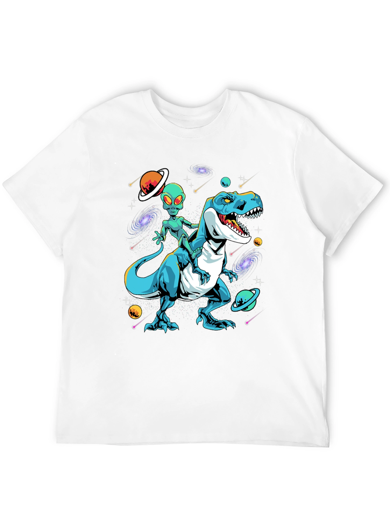 Alien Riding Dinosaur T-Shirt