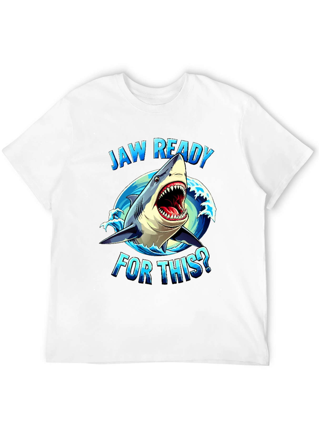 Jaw Ready Shark Graphic Tee - Black Cotton T-Shirt