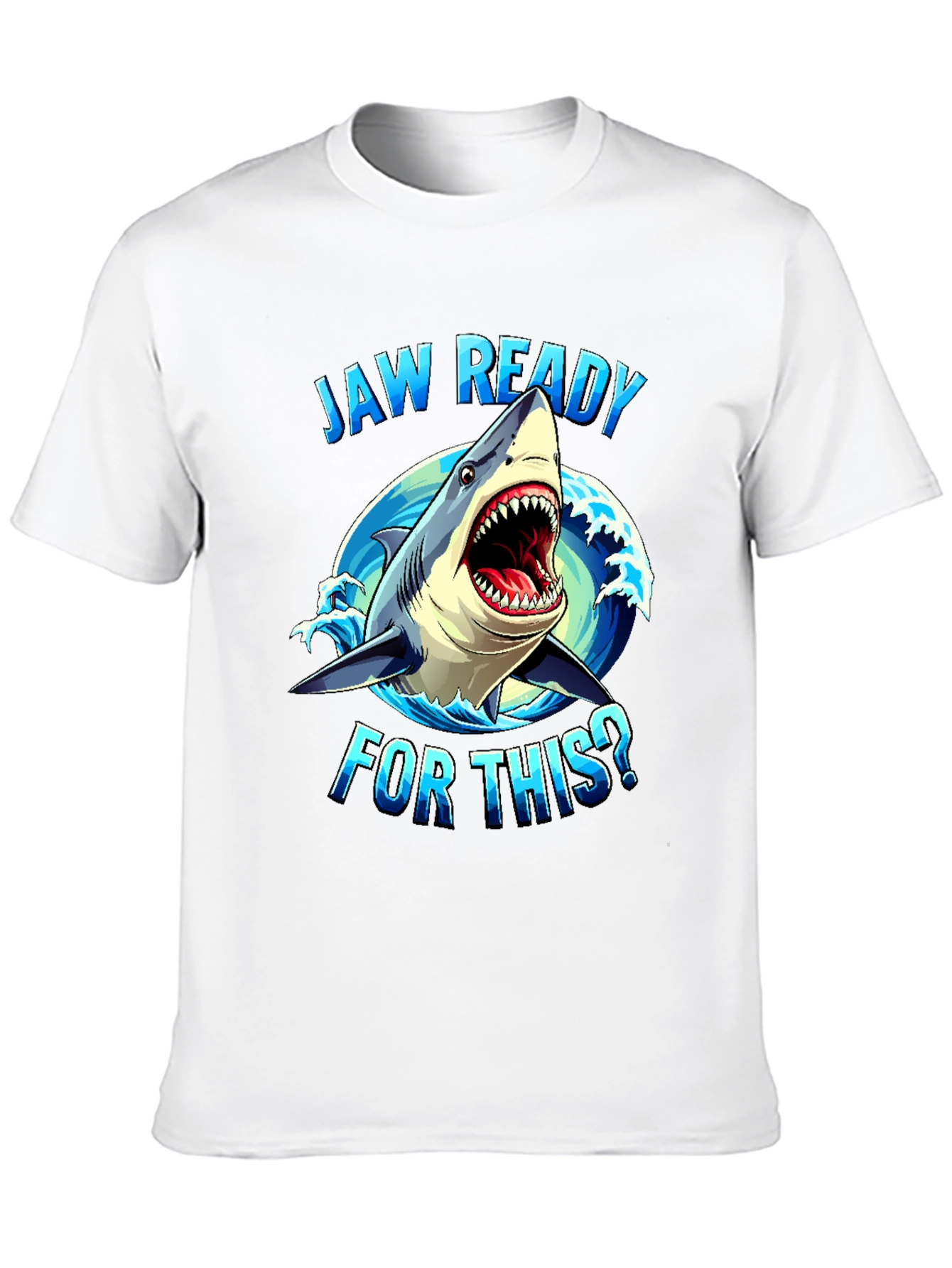 Jaw Ready Shark Graphic Tee - Black Cotton T-Shirt