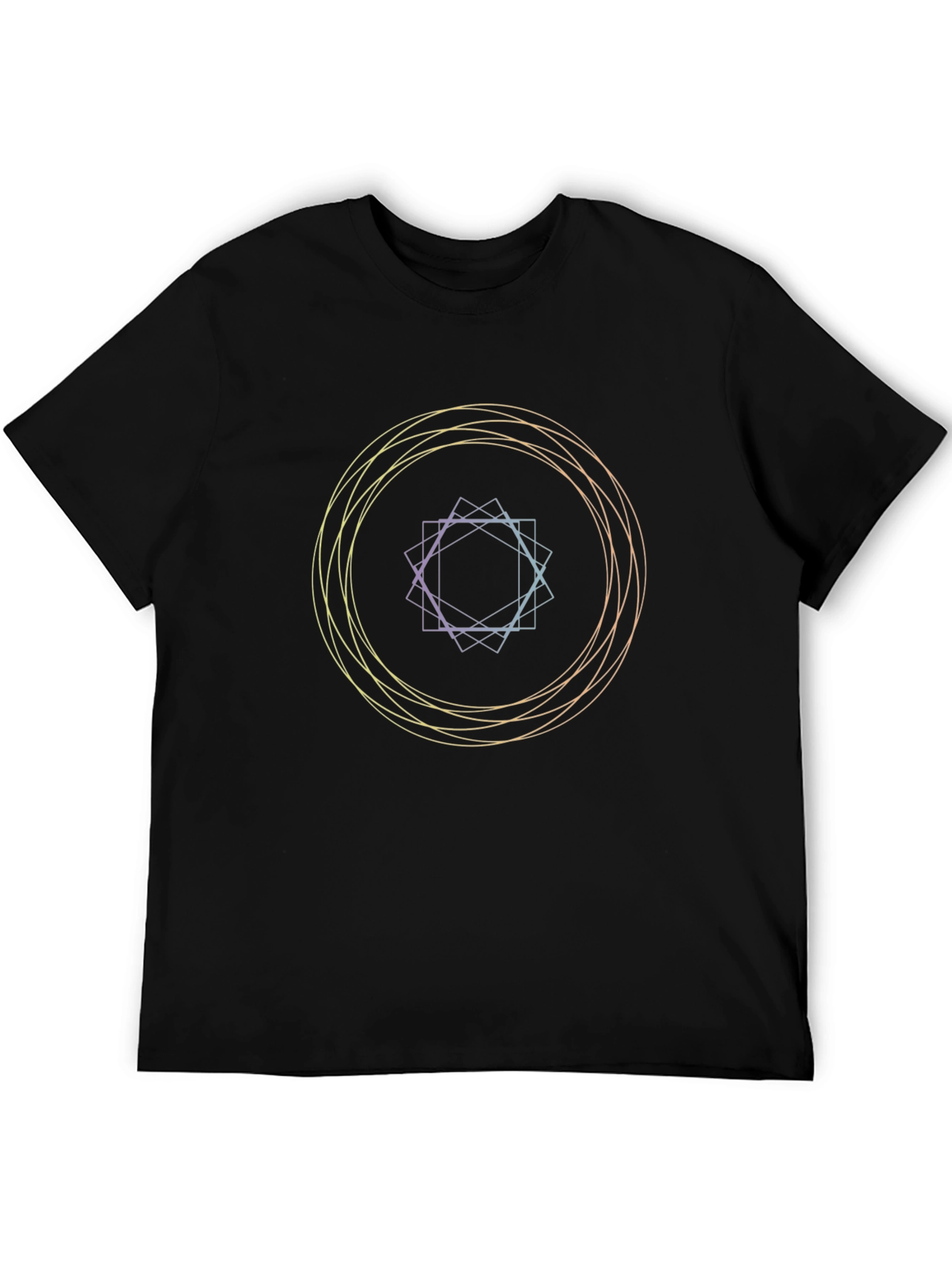 Geometric Circle Graphic Black T-Shirt