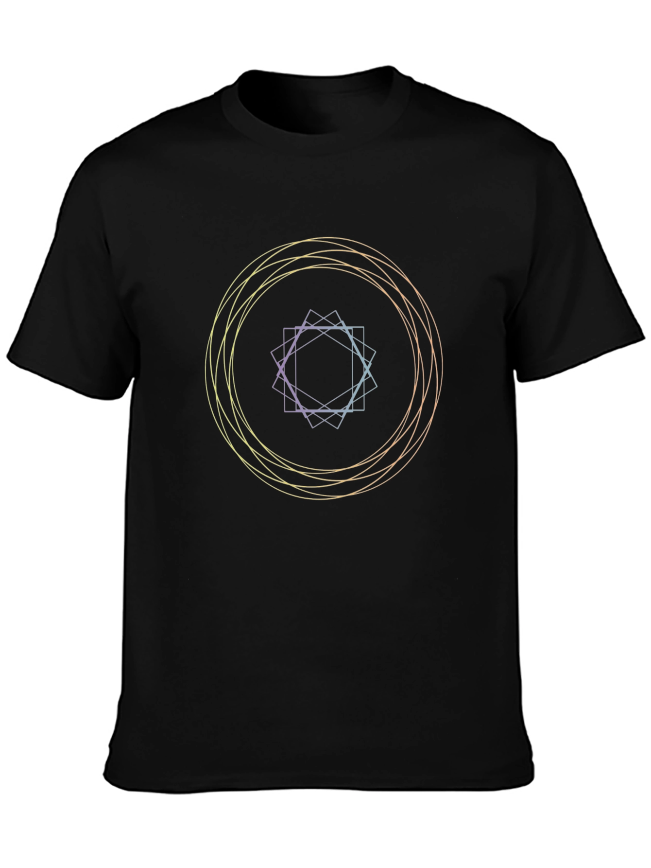 Geometric Circle Graphic Black T-Shirt