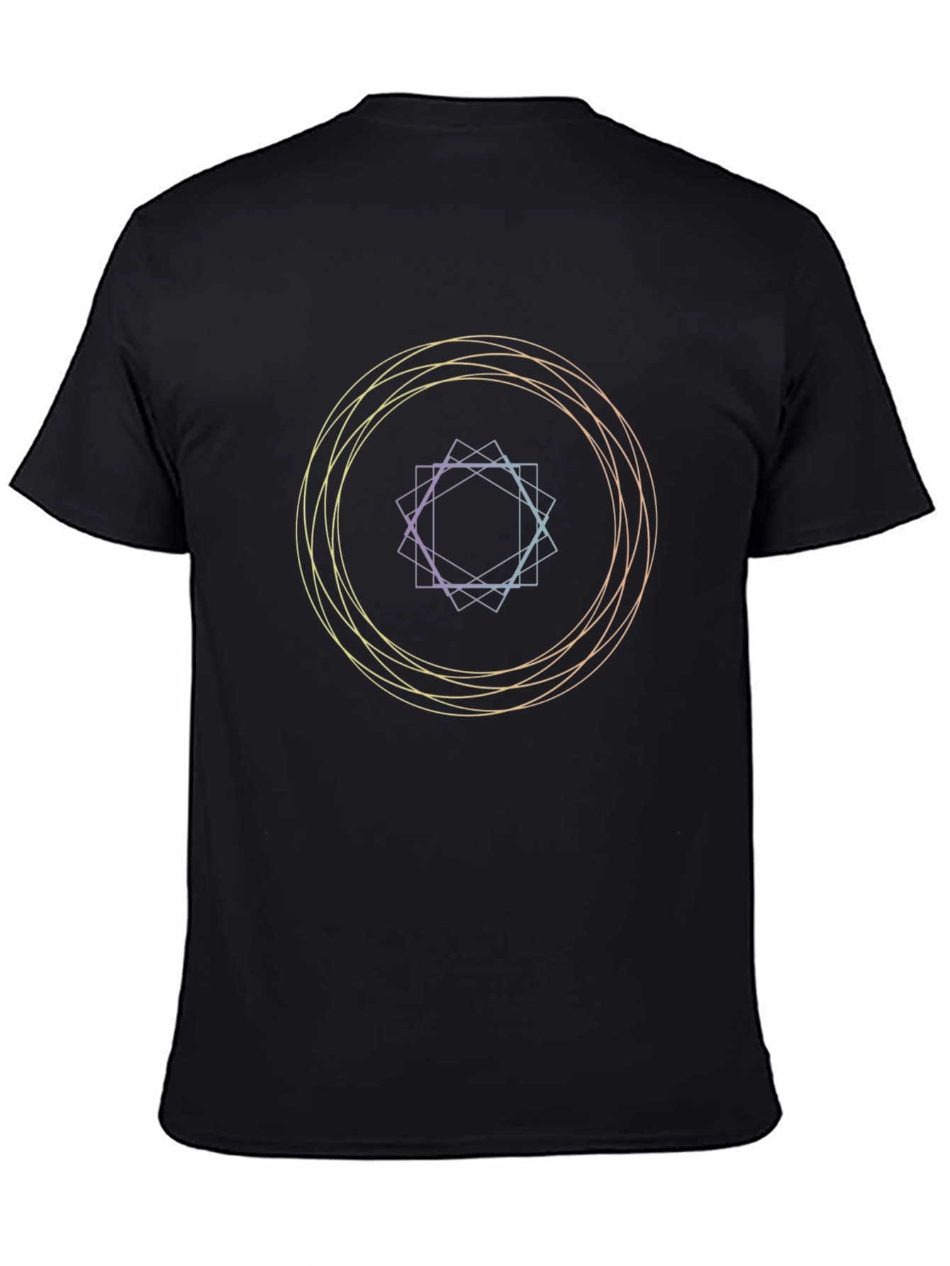Geometric Circle Graphic Black T-Shirt