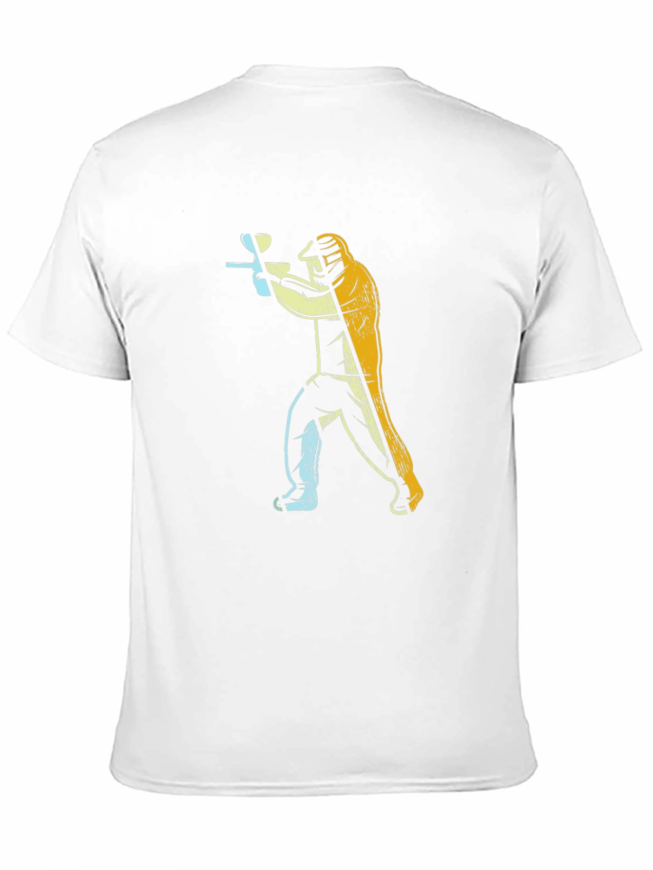 Paintball Player Graphic Tee - Black Cotton Casual Shirt