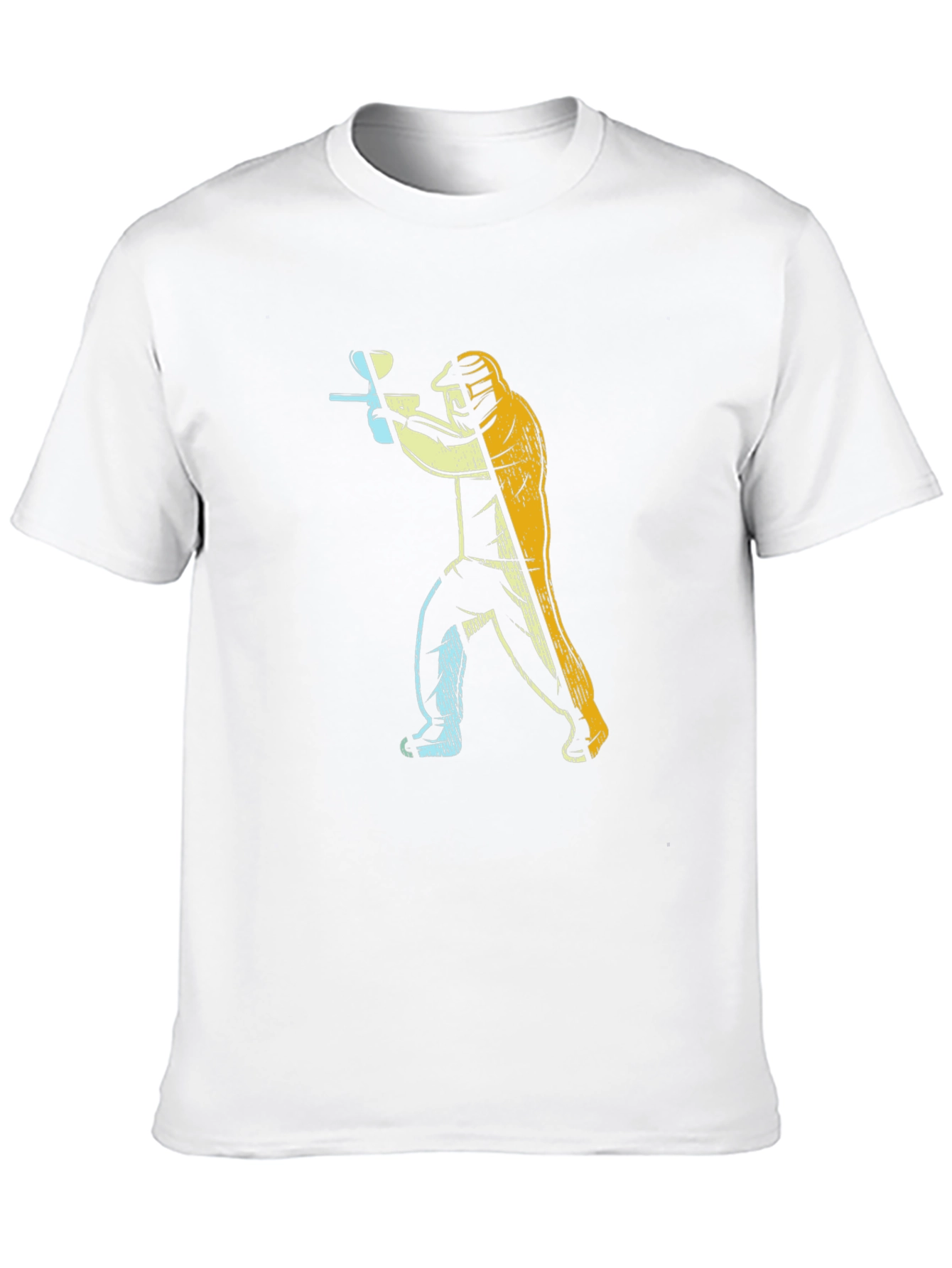 Paintball Player Graphic Tee - Black Cotton Casual Shirt