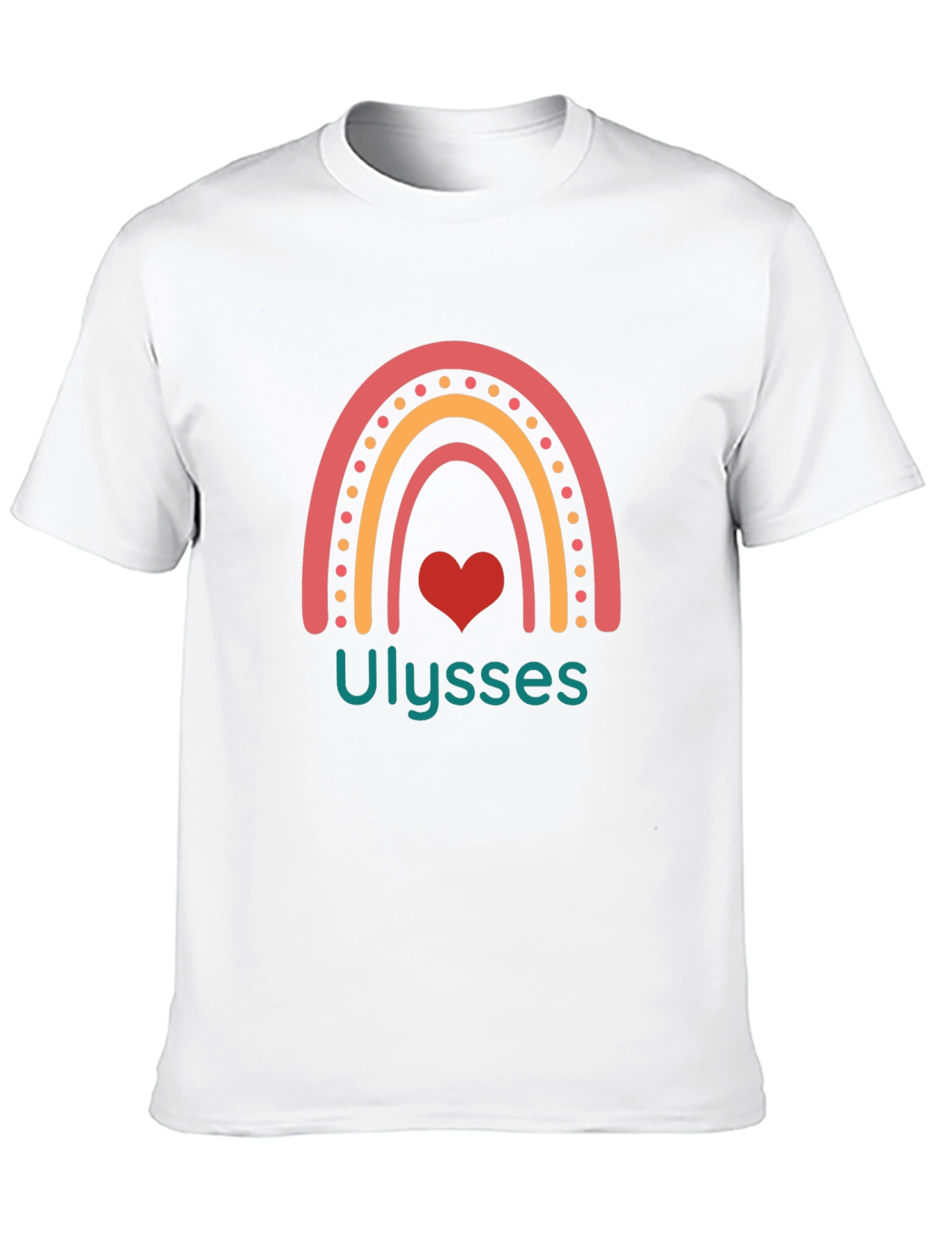 Ulysses Rainbow Heart Graphic Tee - Black Unisex Shirt