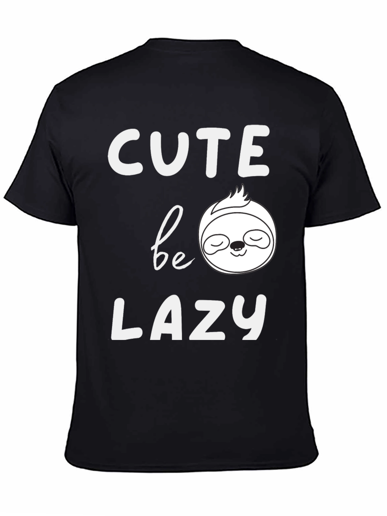 Cute Be Lazy Sloth T-Shirt - Mens Black Tee