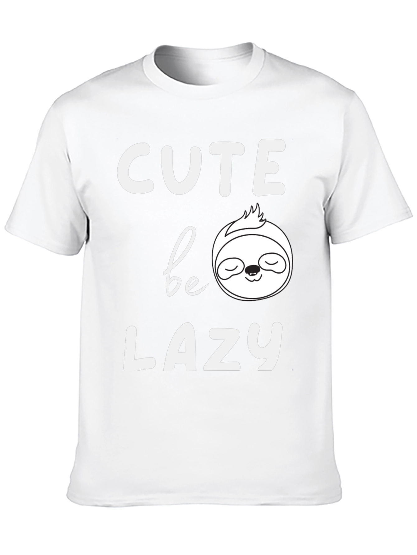 Cute Be Lazy Sloth T-Shirt - Mens Black Tee