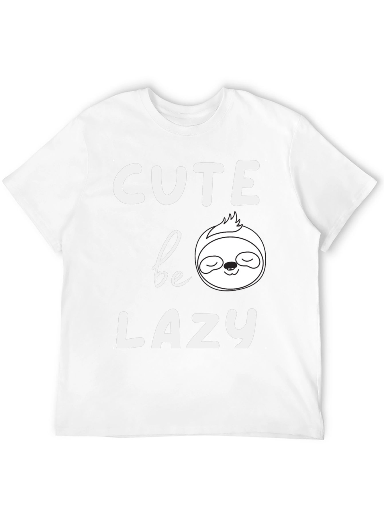 Cute Be Lazy Sloth T-Shirt - Mens Black Tee