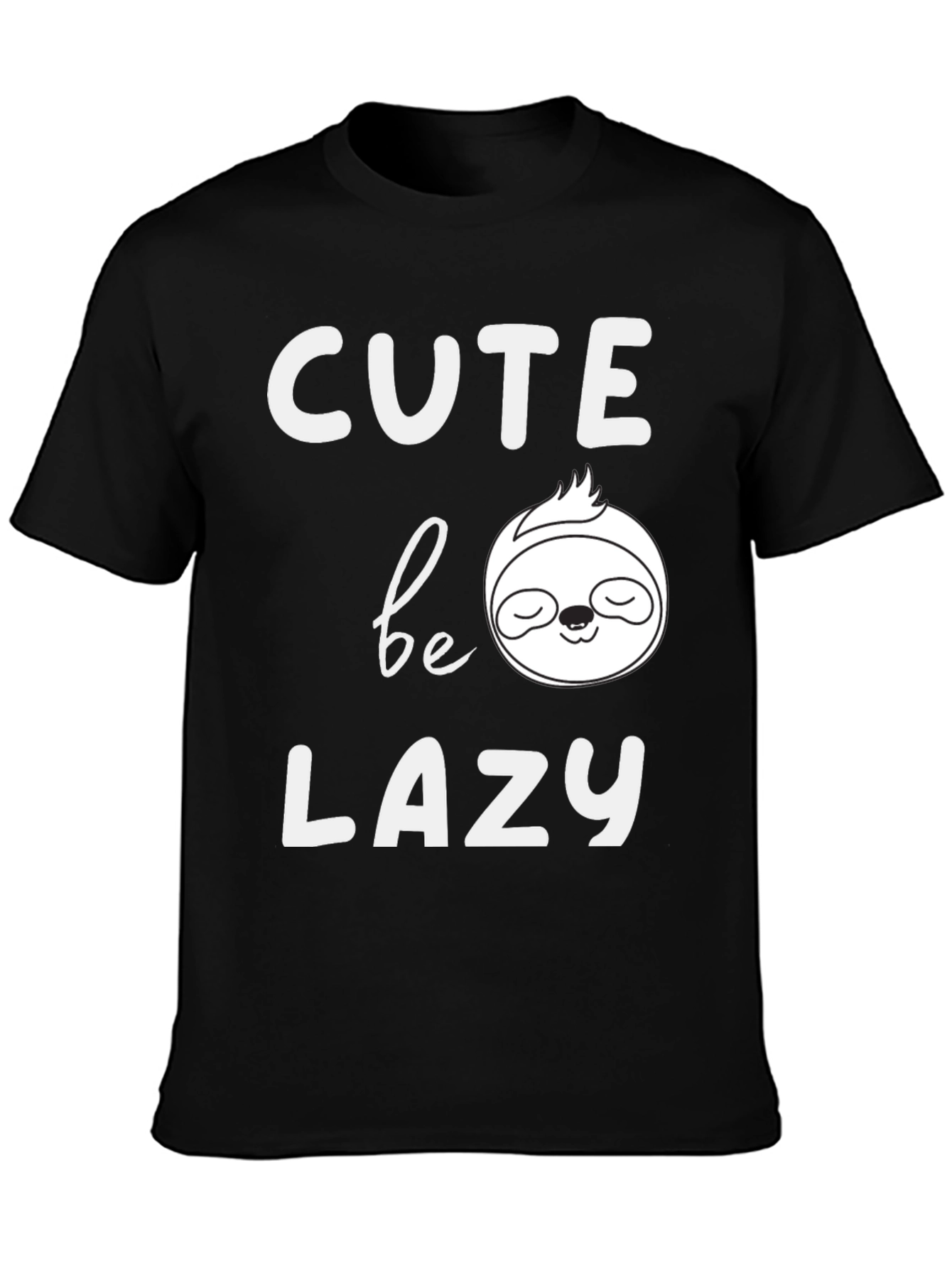 Cute Be Lazy Sloth T-Shirt - Mens Black Tee