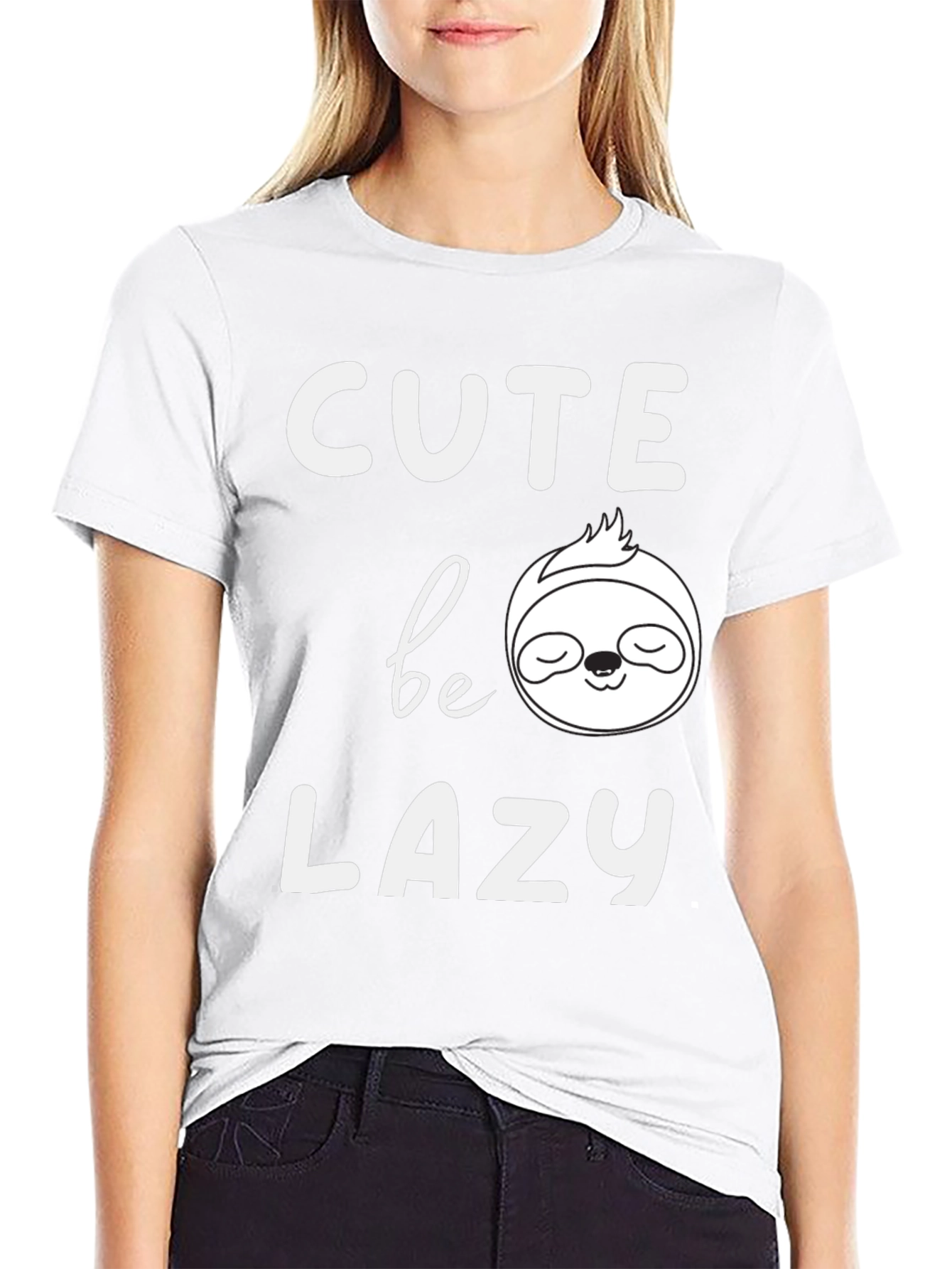 Cute Be Lazy Sloth T-Shirt - Mens Black Tee