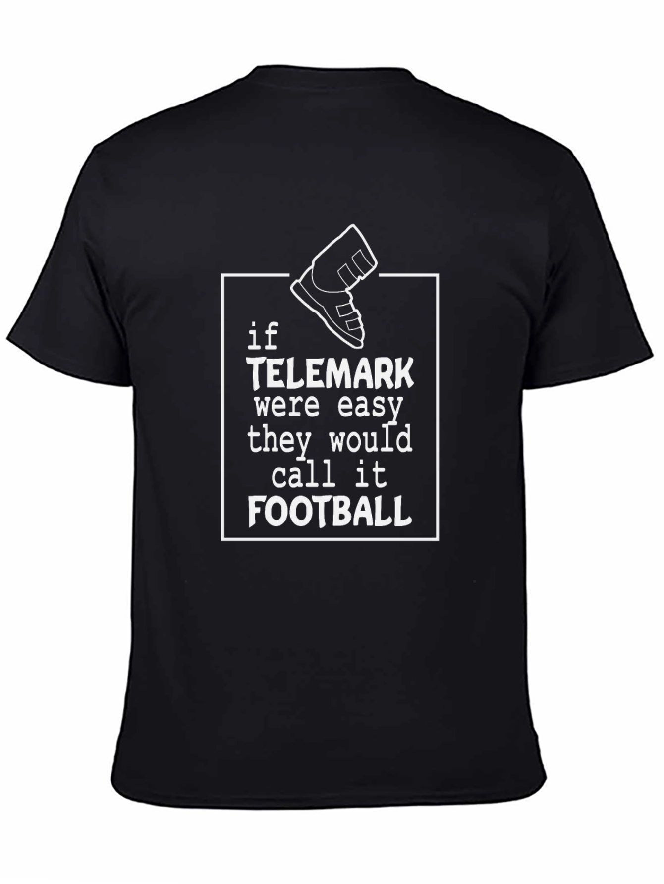 Telemark Skiing Humor T-Shirt - Black Tee