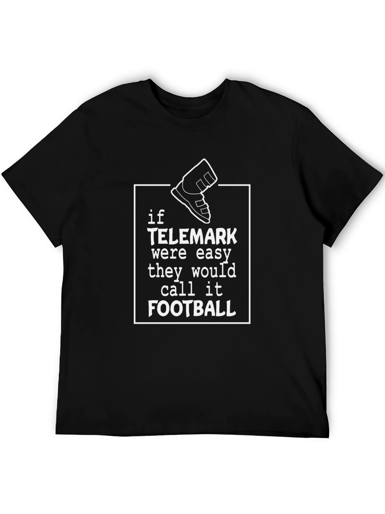 Telemark Skiing Humor T-Shirt - Black Tee