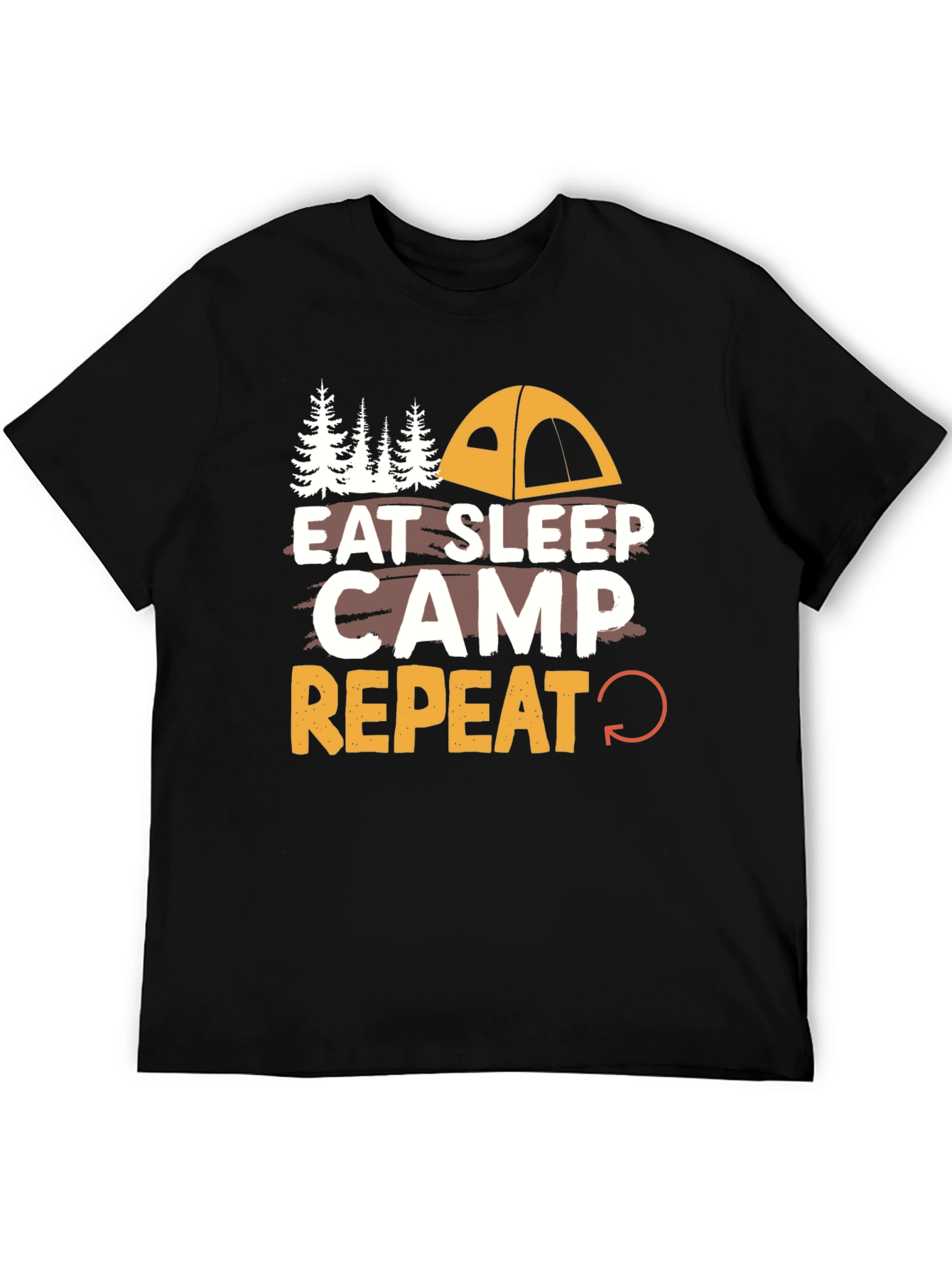 Eat Sleep Camp Repeat Camping Graphic T-Shirt