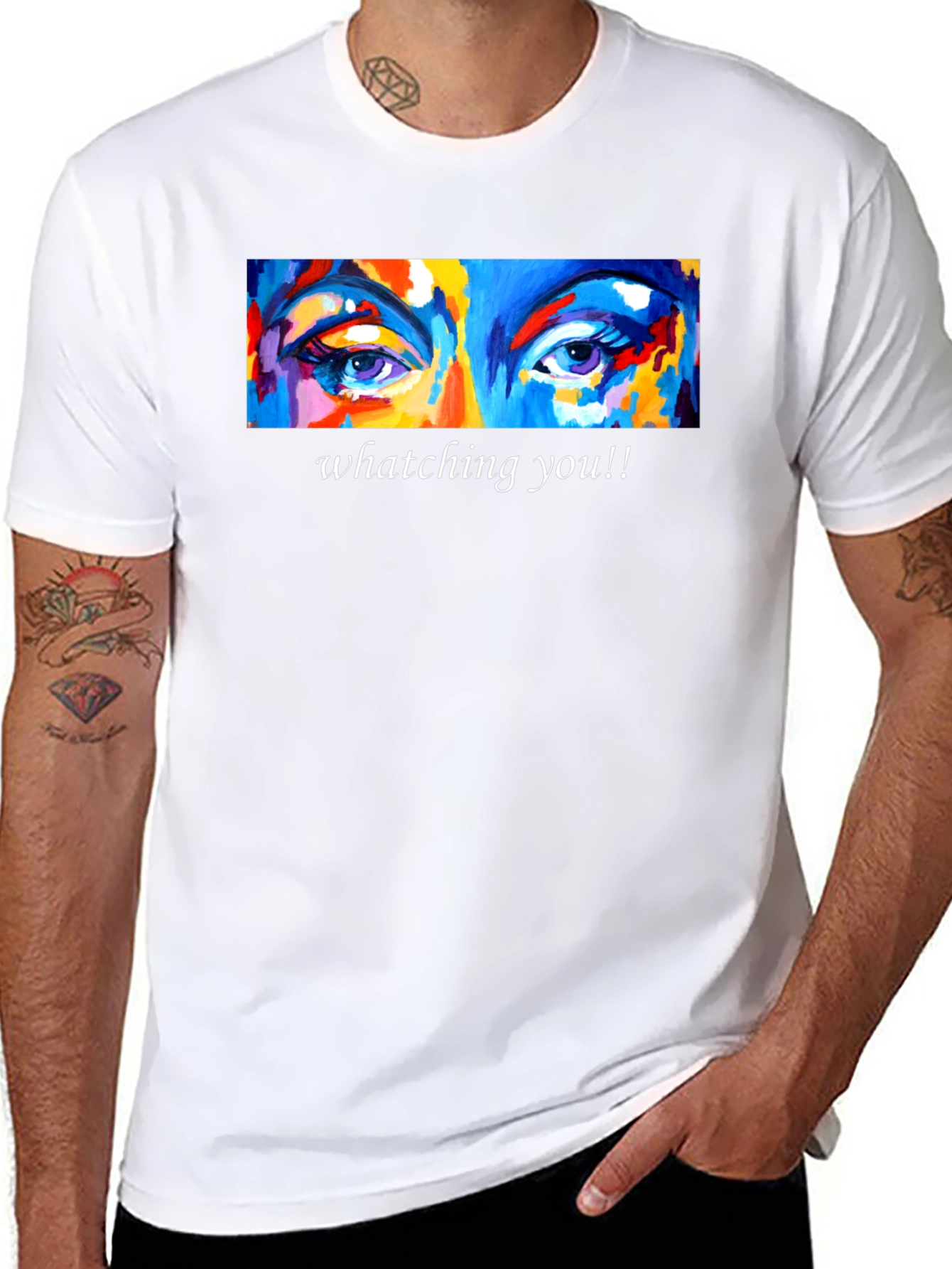 Watching You Graphic T-Shirt - Stylish Eye Design