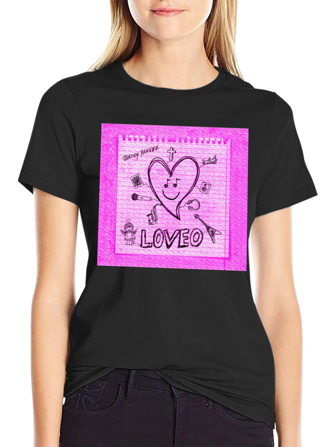 Daddy Yankee Loveo Pink Sketch T-Shirt
