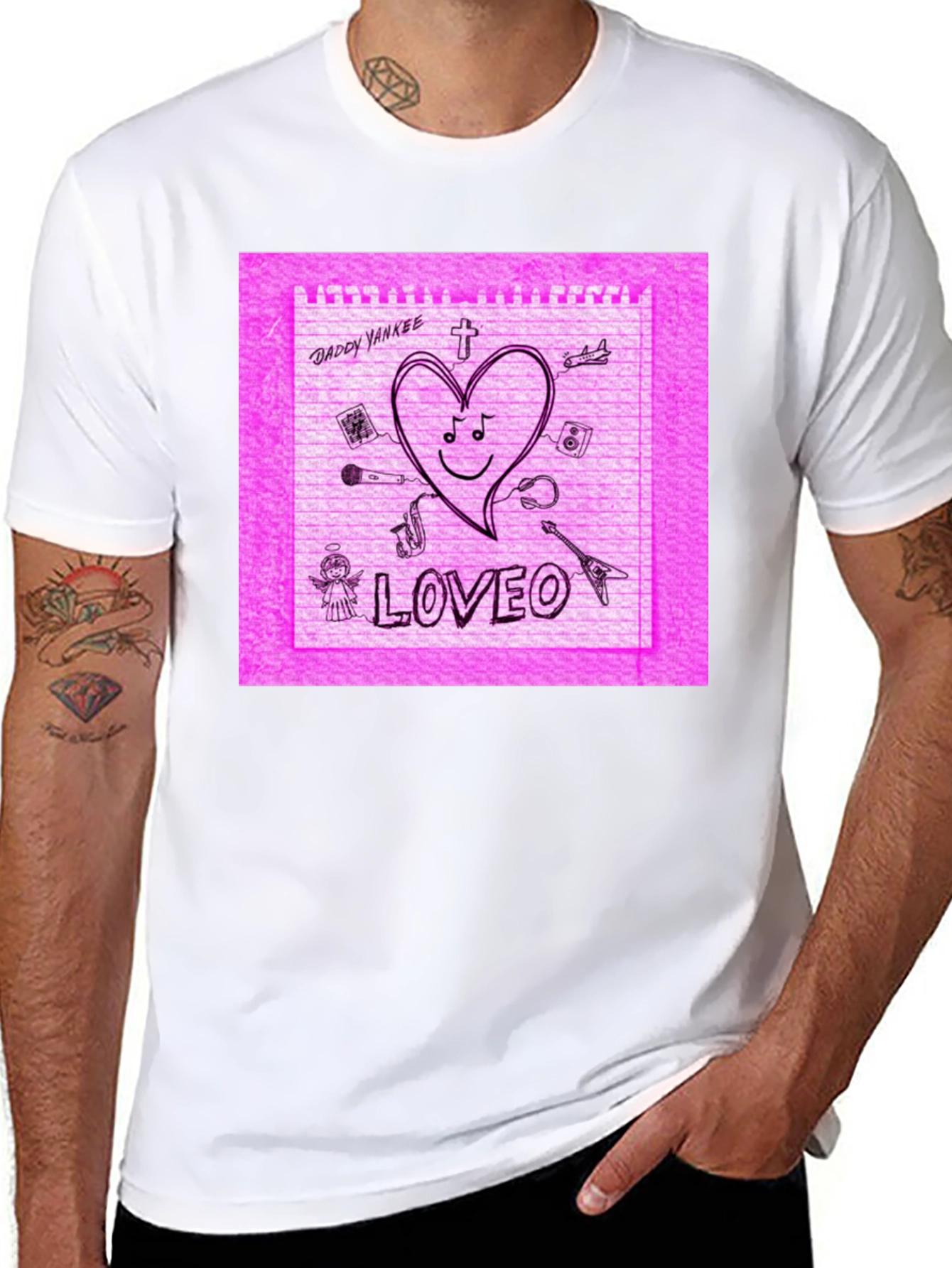 Daddy Yankee Loveo Pink Sketch T-Shirt