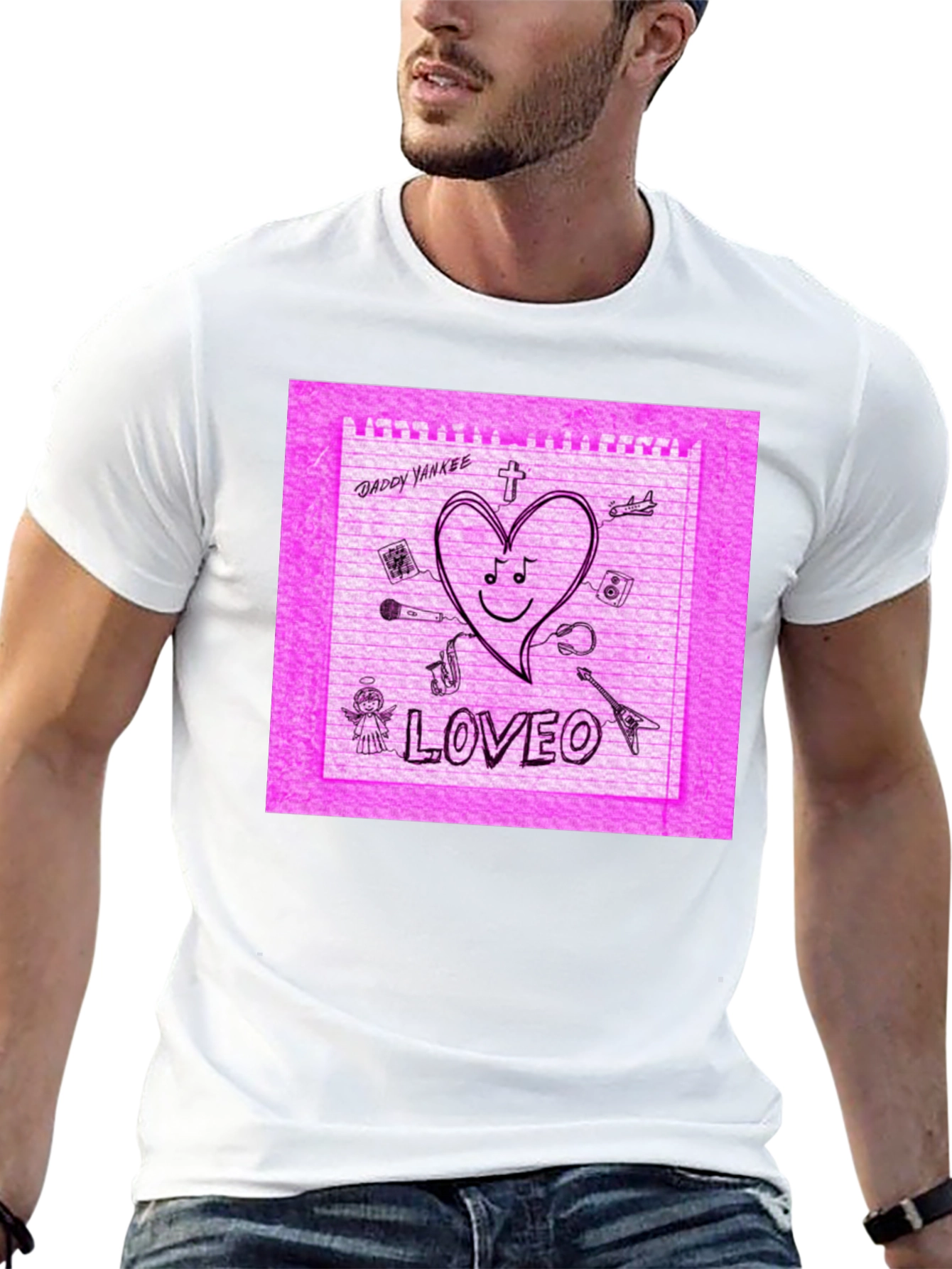 Daddy Yankee Loveo Pink Sketch T-Shirt