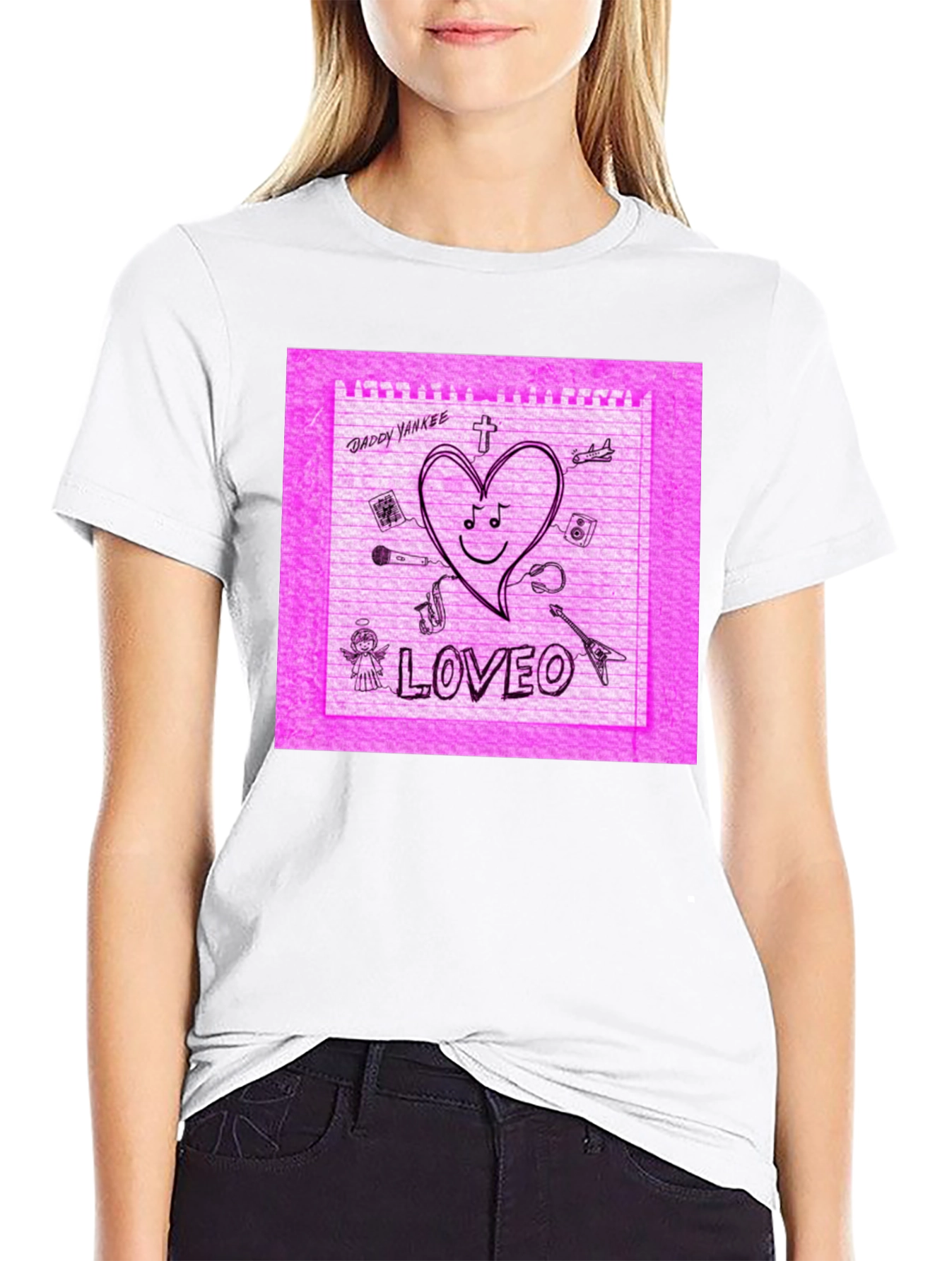 Daddy Yankee Loveo Pink Sketch T-Shirt