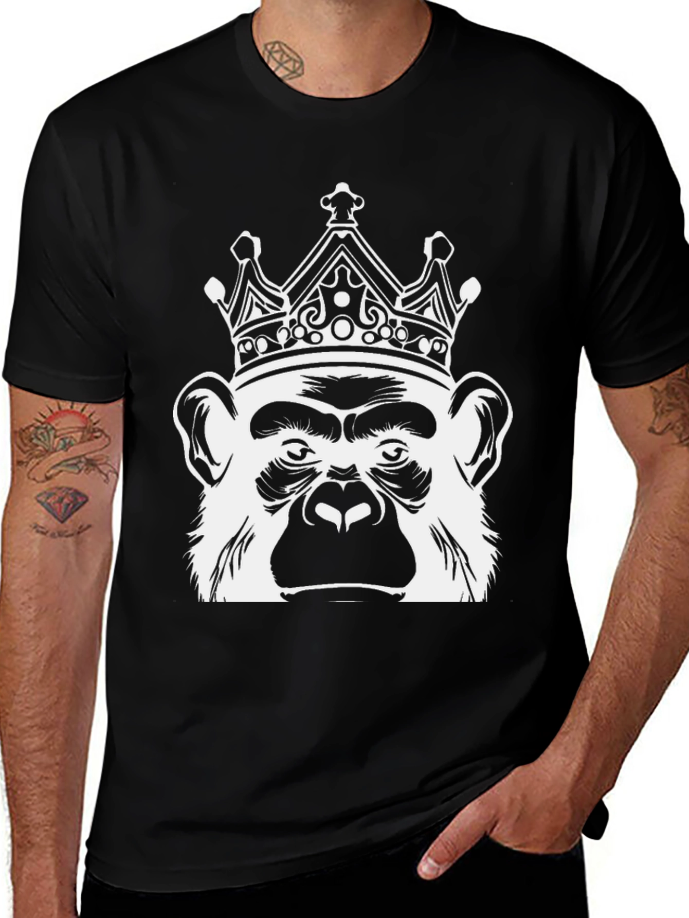 King Ape Graphic Tee - Black Cotton T-Shirt