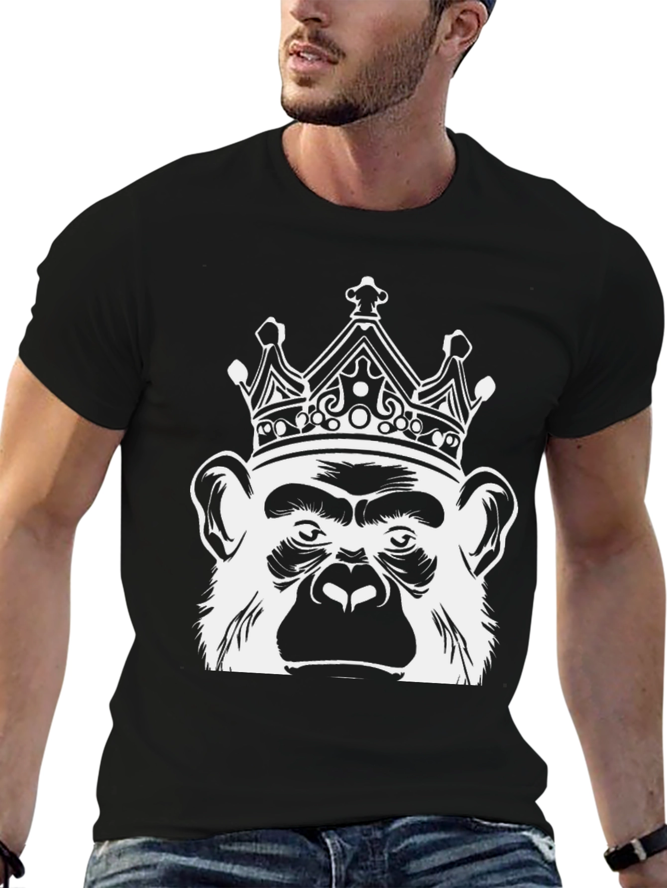 King Ape Graphic Tee - Black Cotton T-Shirt